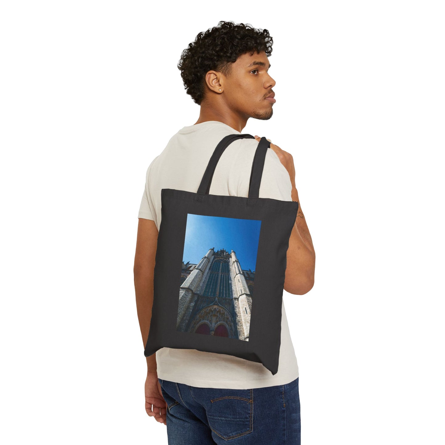 Gothic Vertigo Leiden Cotton Canvas Tote Bag with Artistic Photographic Print