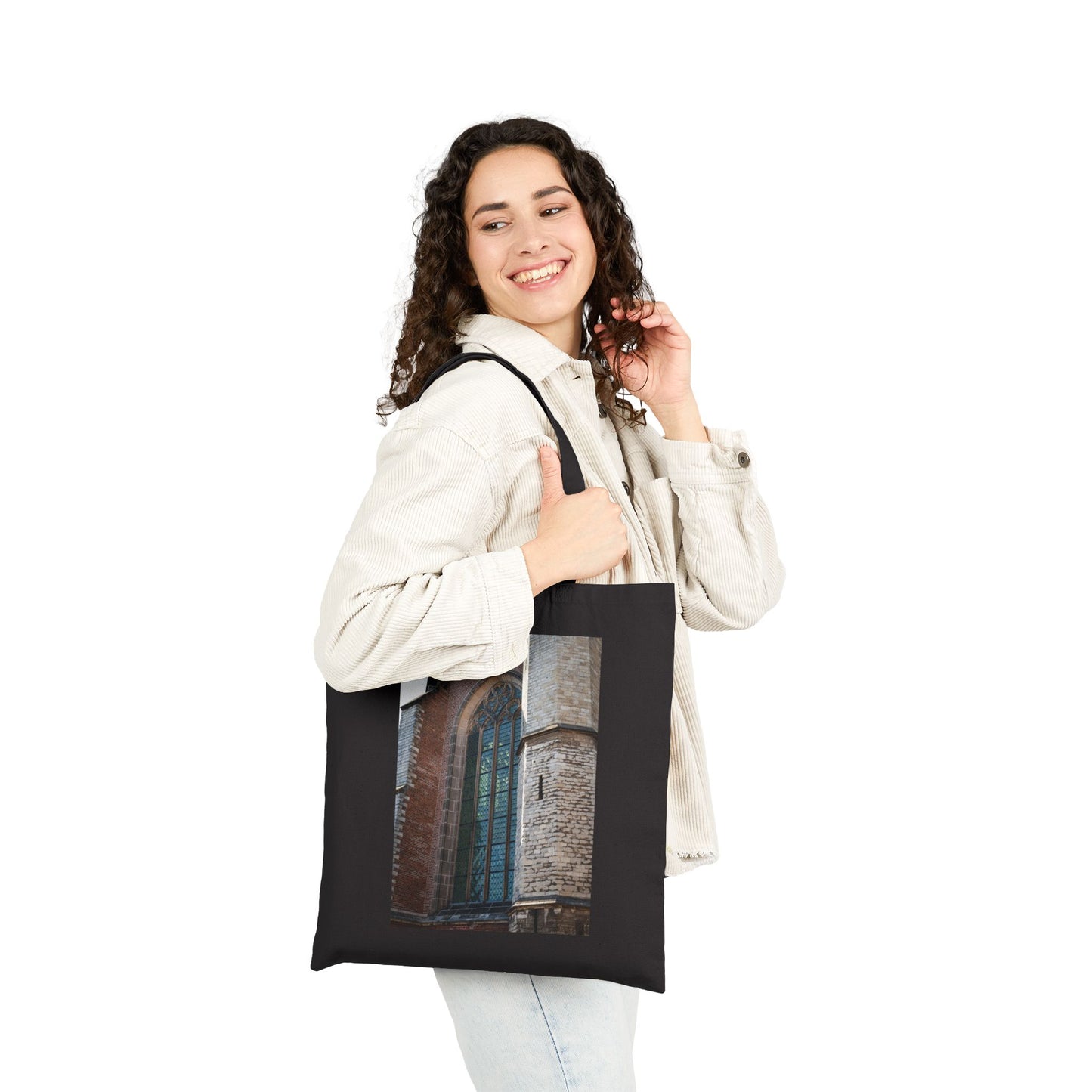 Sacred Geometry Leiden Cotton Canvas Tote Bag with Artistic Photographic Print