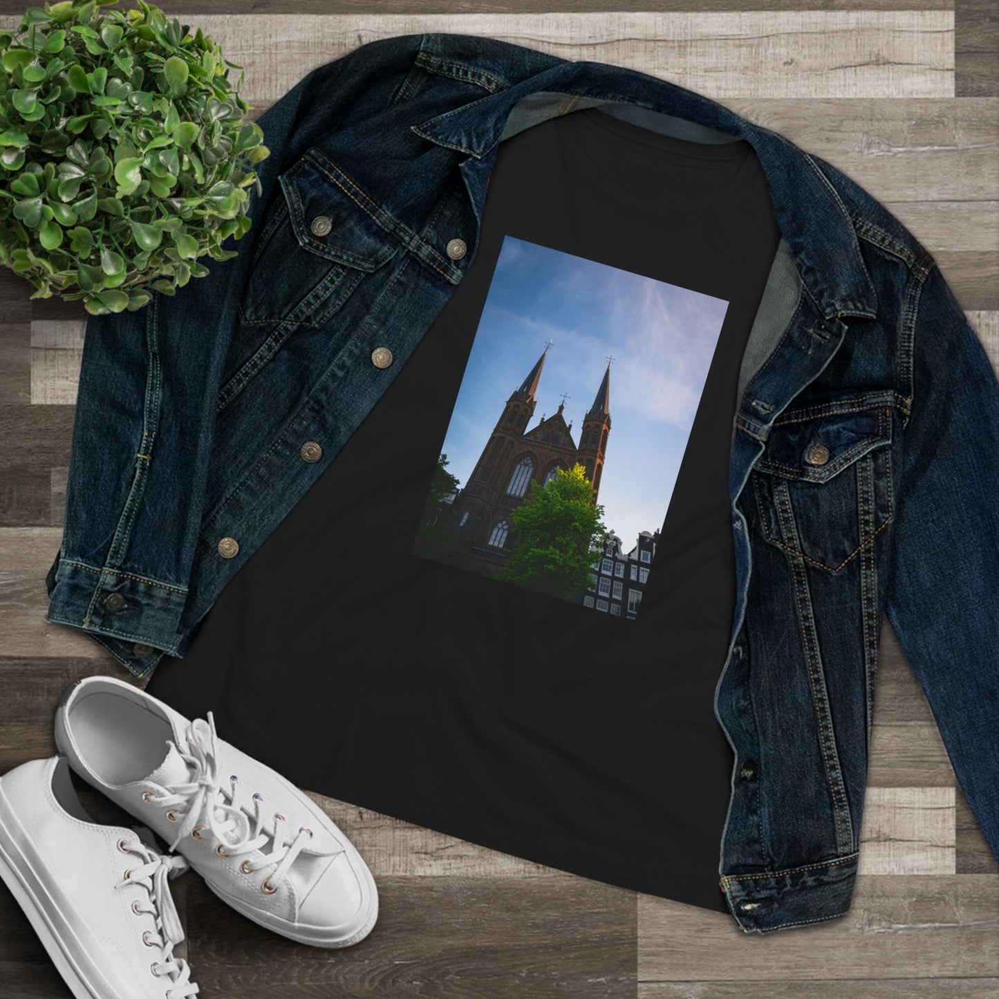 Sunset Silhouette Moody Amsterdam Woman's Tee | The Atmospheric Collection
