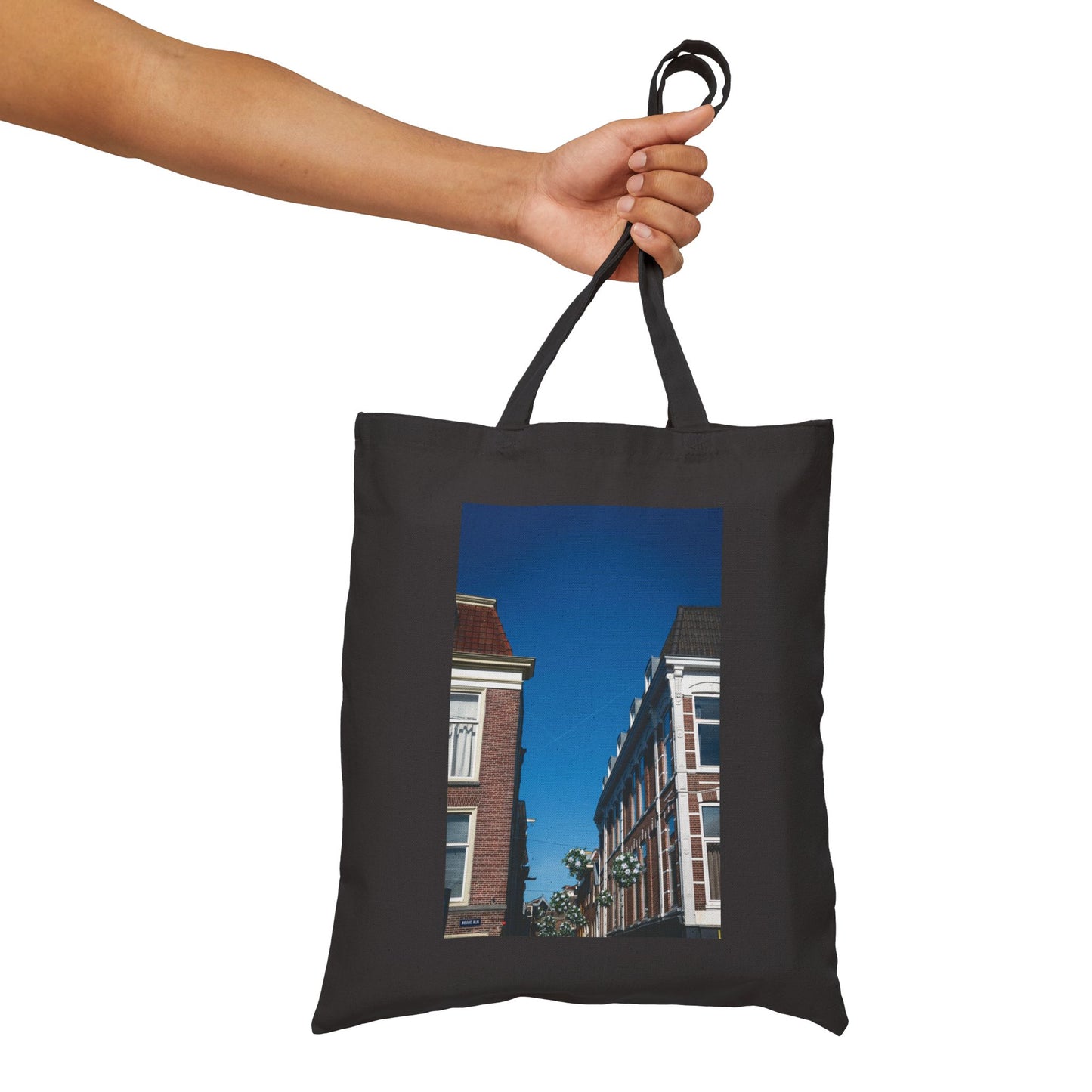 Leiden Skyward Cotton Canvas Tote Bag with Artistic Photographic Print