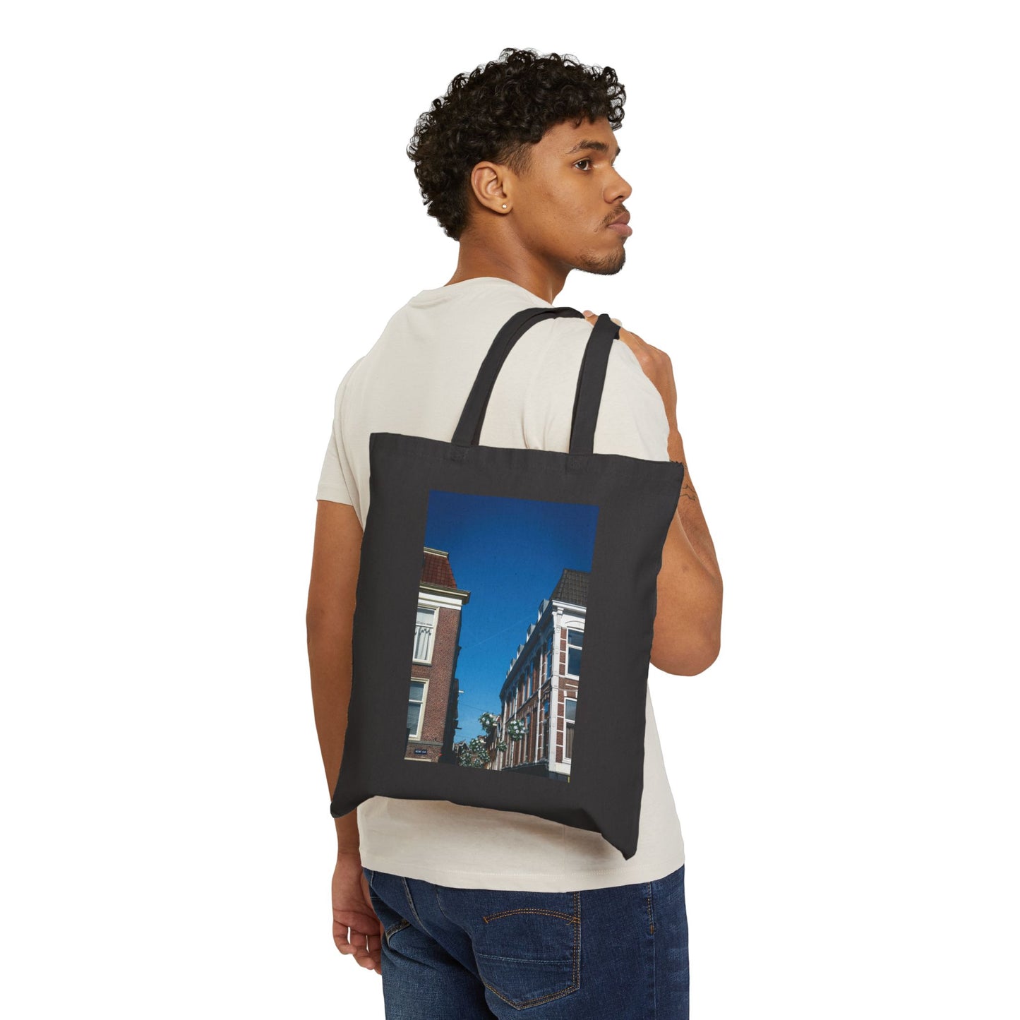 Leiden Skyward Cotton Canvas Tote Bag with Artistic Photographic Print