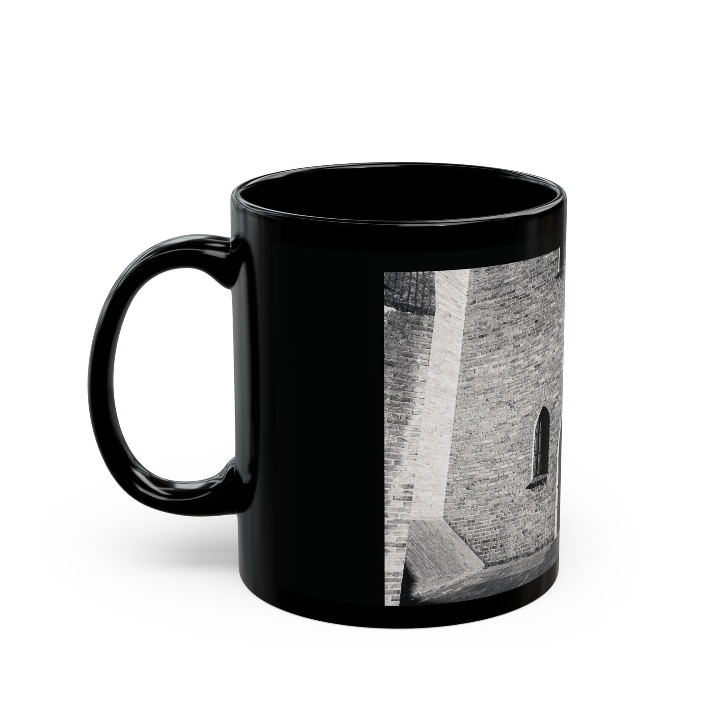 Monochrome Ancient Leiden Wall Ceramic Mug 11oz 15oz