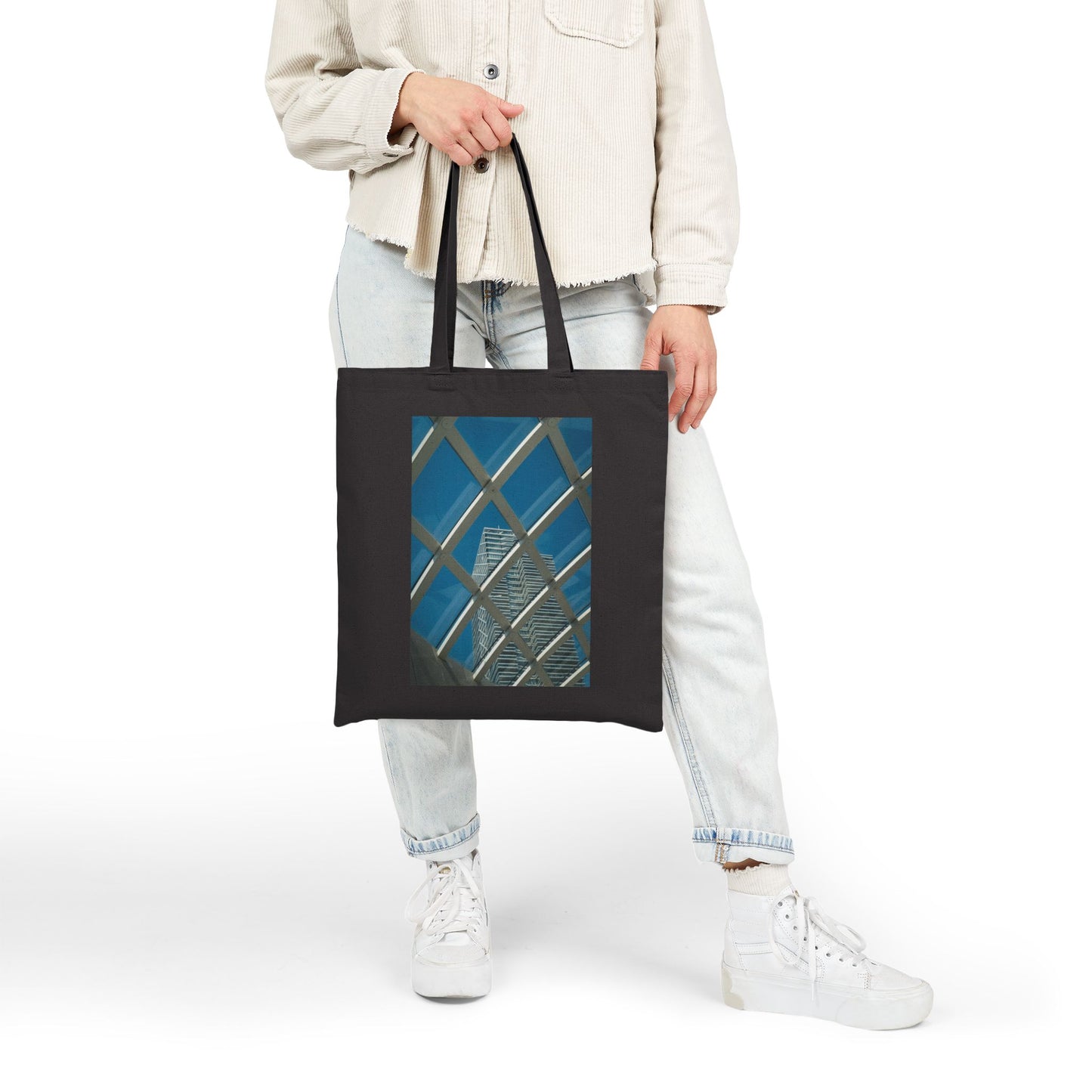Azure Ascent The Hague Cotton Canvas Tote Bag with Artistic Photographic Print