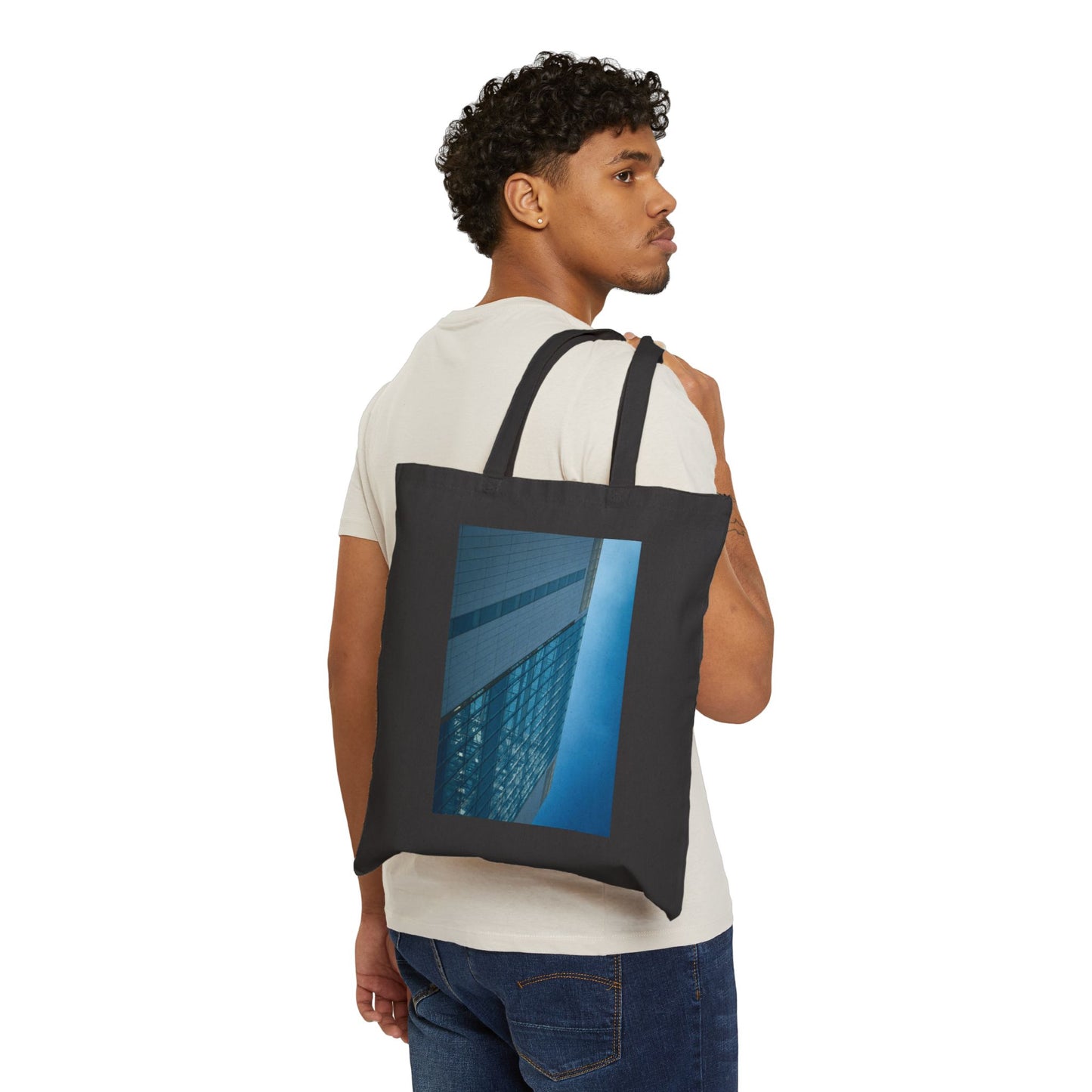 Skyscraper Rise The Hague Cotton Canvas Tote Bag with Artistic Photographic Print