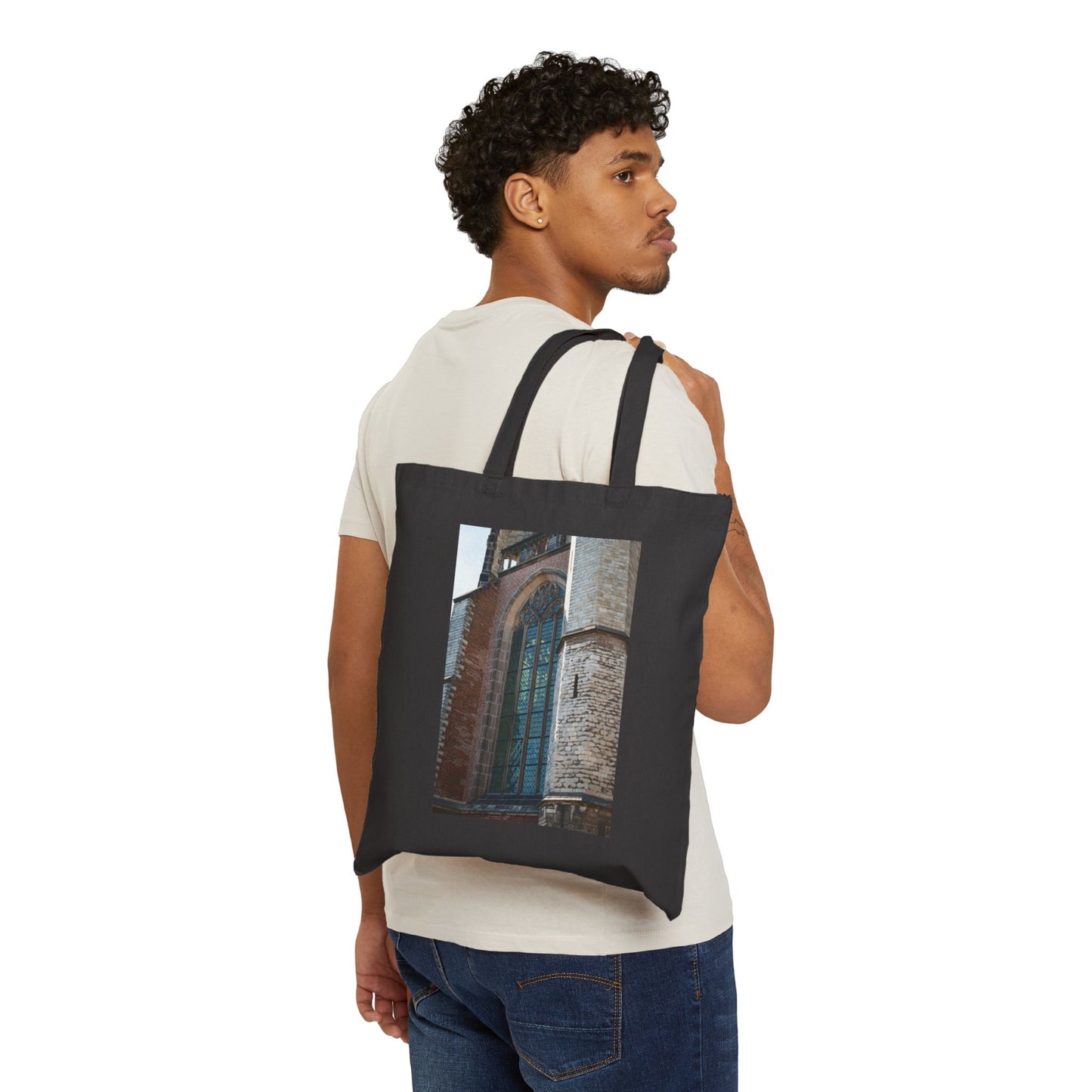 Sacred Geometry Leiden Cotton Canvas Tote Bag with Artistic Photographic Print