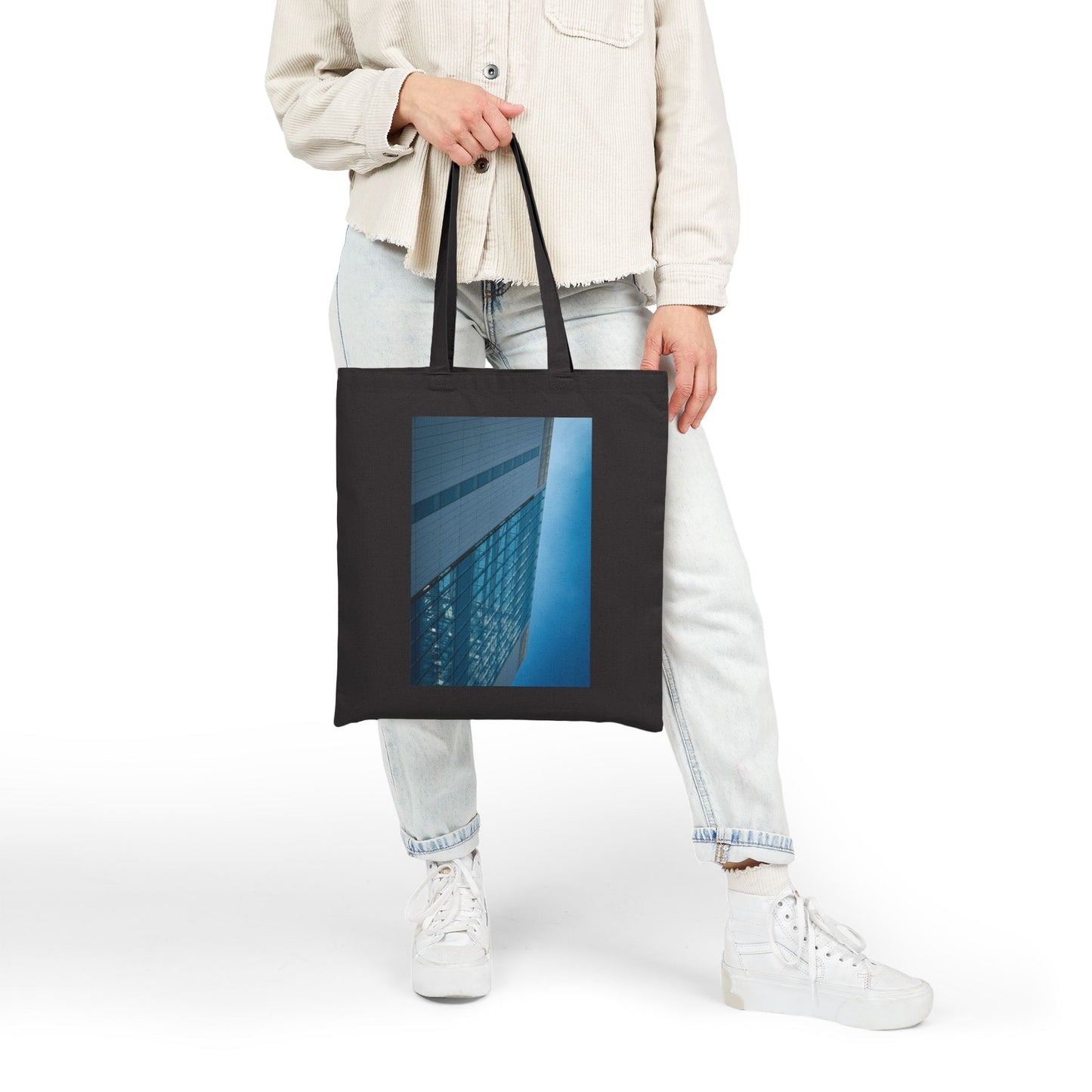 Skyscraper Rise The Hague Cotton Canvas Tote Bag with Artistic Photographic Print