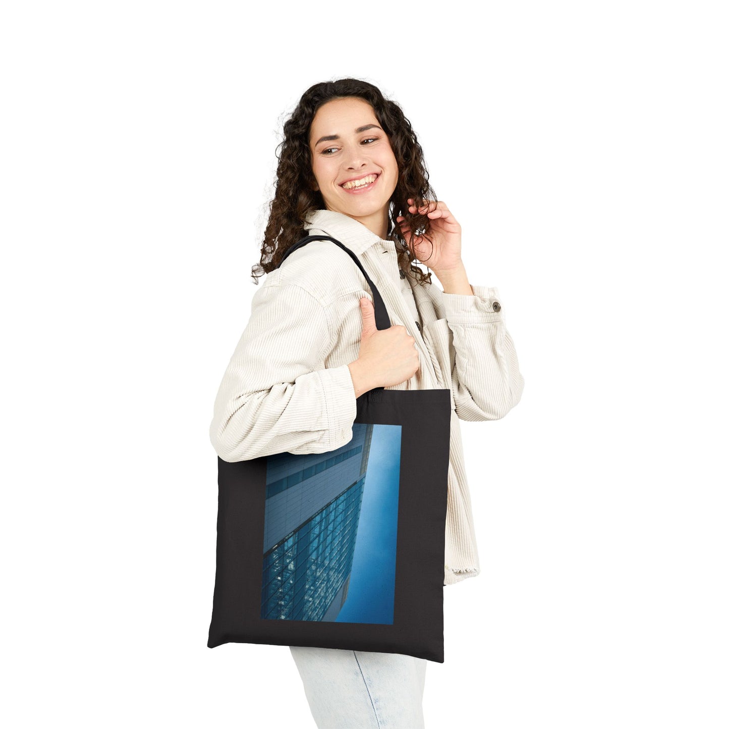 Skyscraper Rise The Hague Cotton Canvas Tote Bag with Artistic Photographic Print