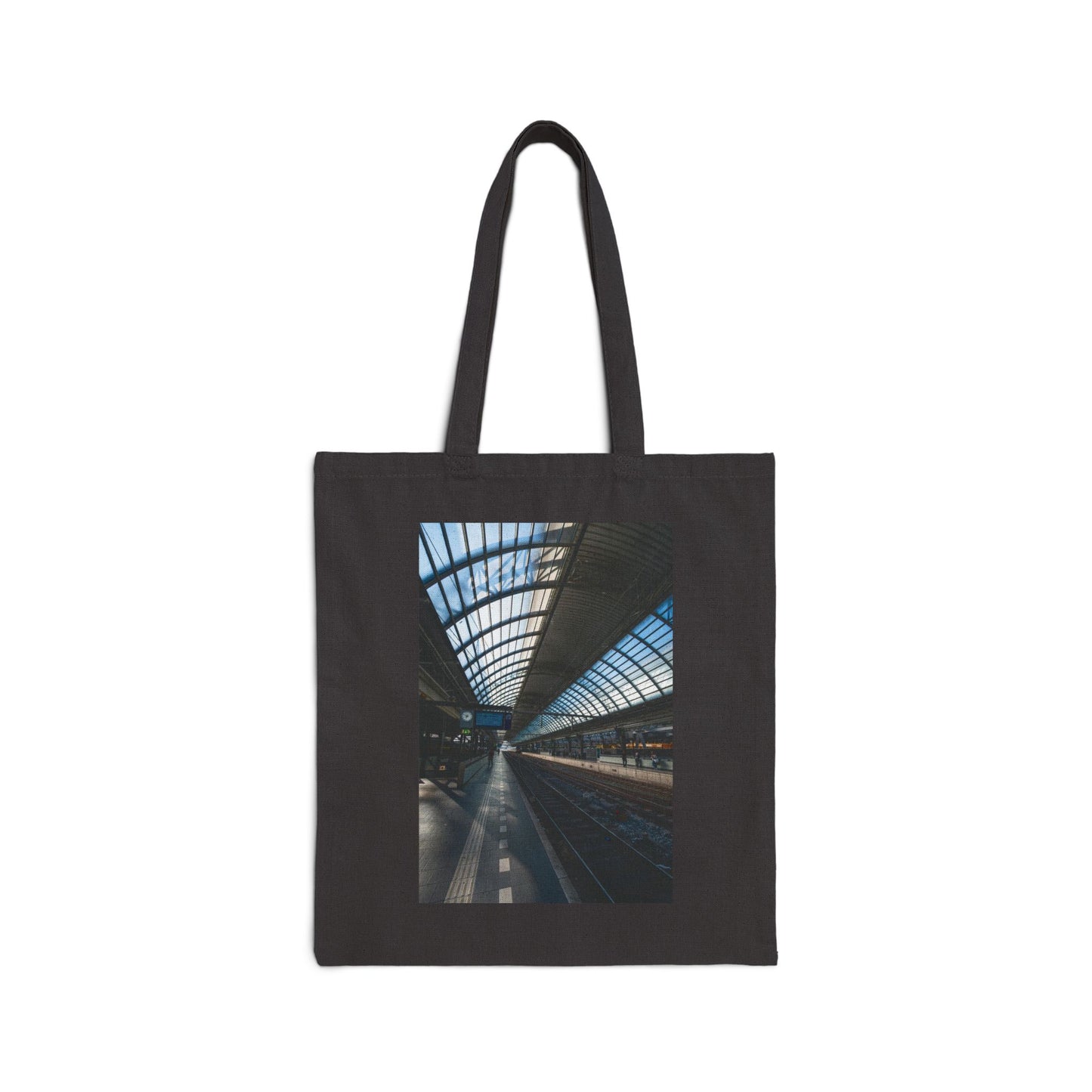 Amsterdam Central | Skyward Angle Cotton Canvas Tote Bag with Artistic Photographic Print