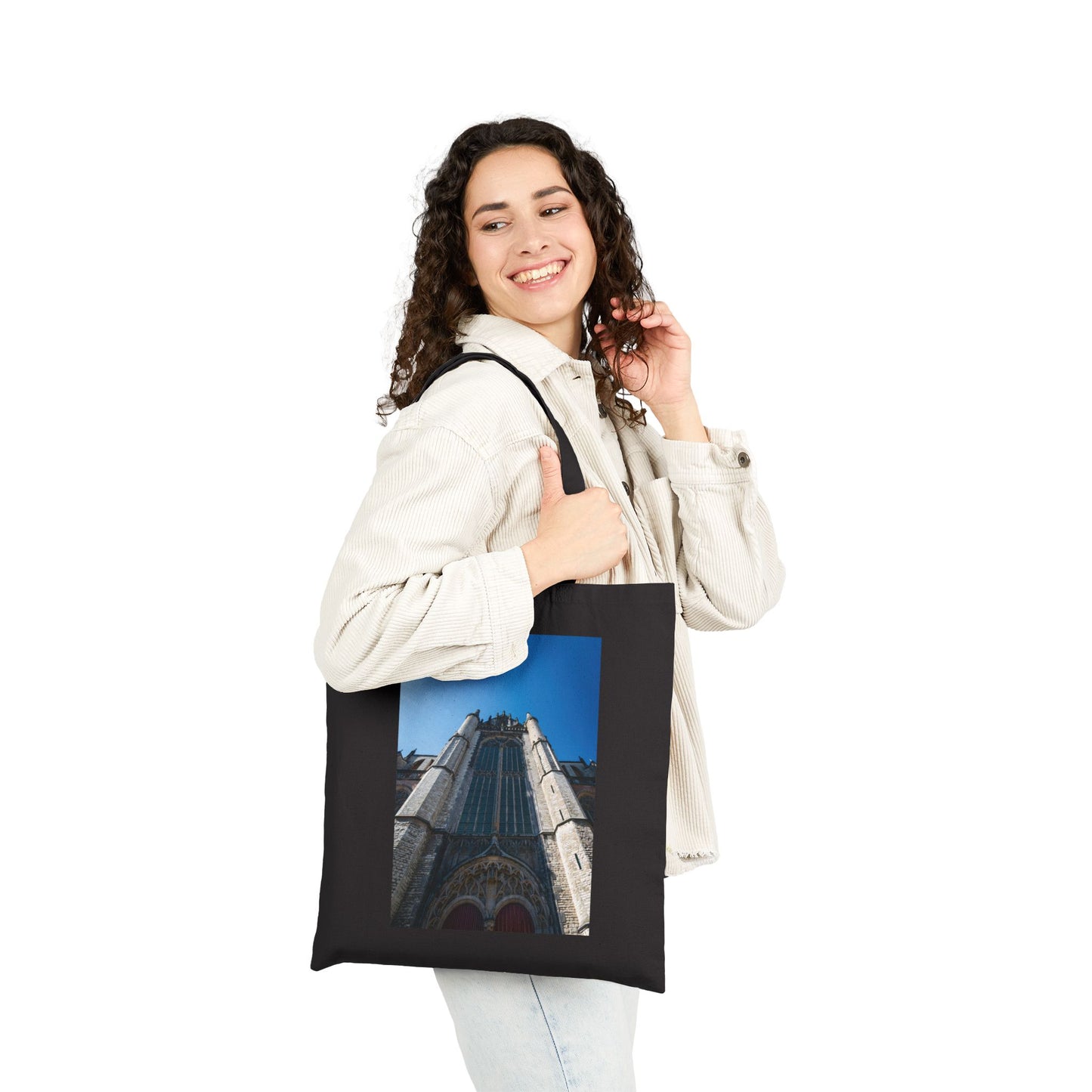 Gothic Vertigo Leiden Cotton Canvas Tote Bag with Artistic Photographic Print