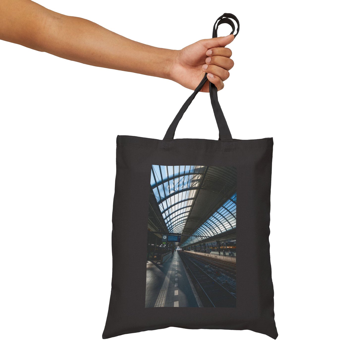 Amsterdam Central | Skyward Angle Cotton Canvas Tote Bag with Artistic Photographic Print