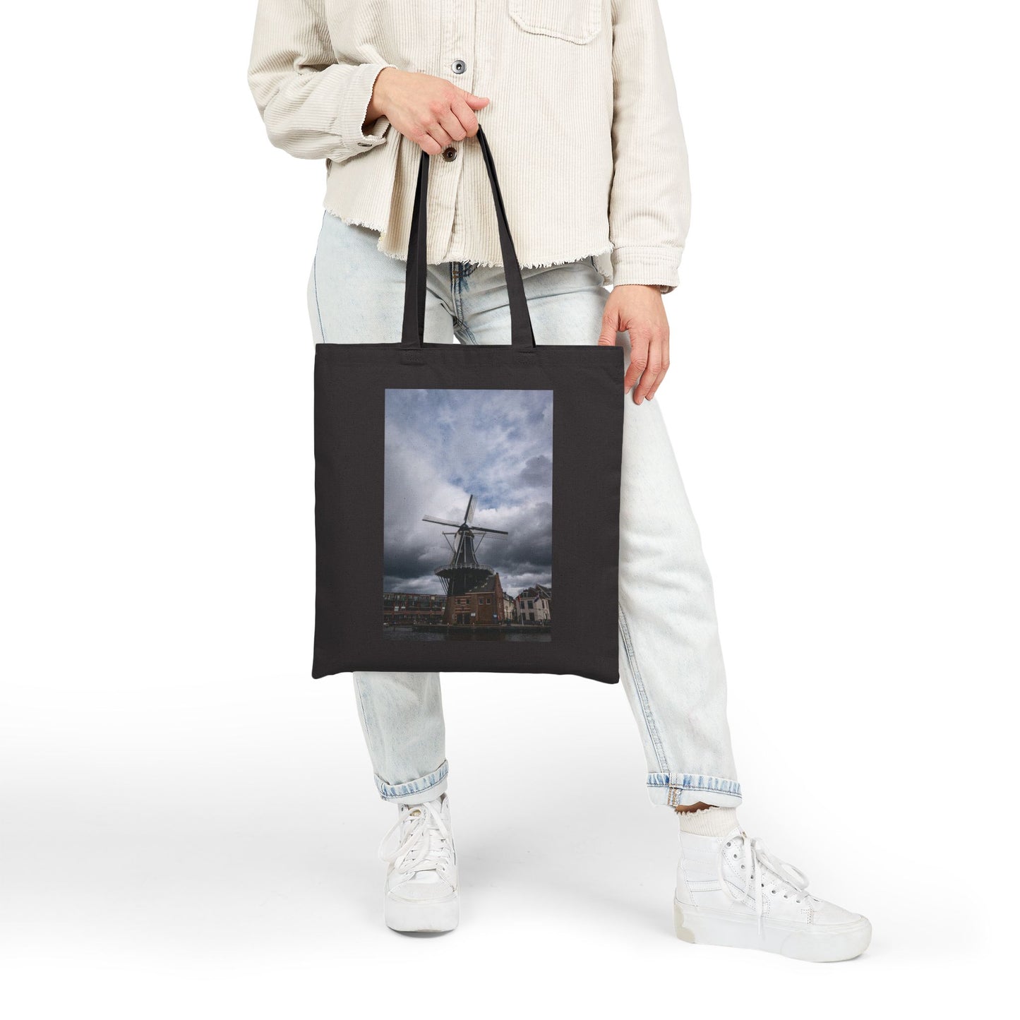 The Haarlem Windmill Cotton Canvas Tote Bag with Artistic Photographic Print