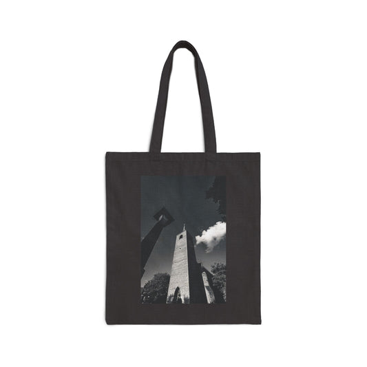 Leiden Steeple Monochrome Cotton Canvas Tote Bag with Artistic Photographic Print