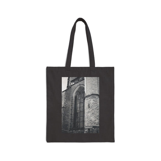 Gothic Planes Leiden Monochrome Cotton Canvas Tote Bag with Artistic Photographic Print