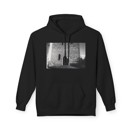 Monochrome Ancient Leiden Wall Windmill Fleece Hoodie