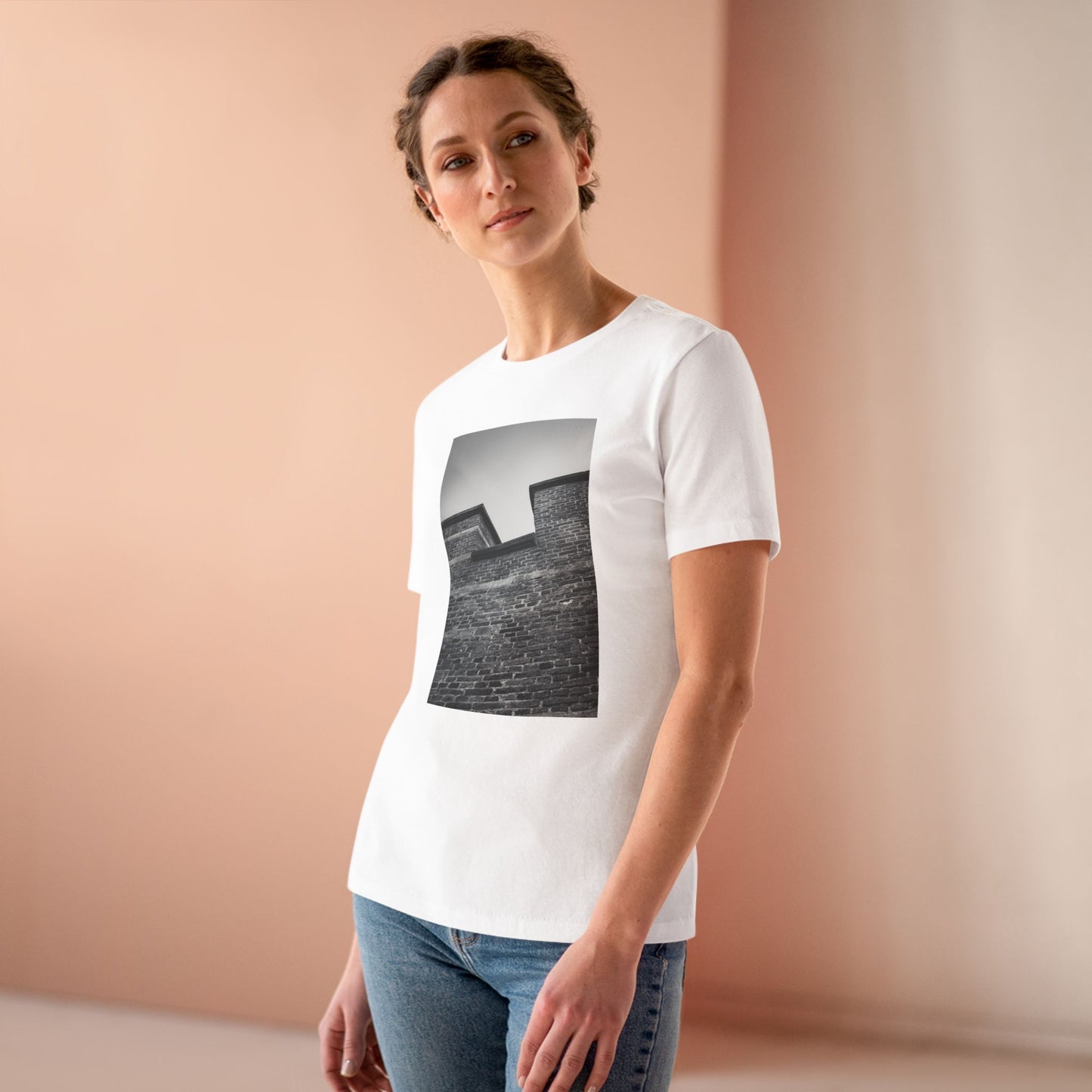 Abstract Angles Burcht Leiden Moody Woman's Tee | The Monochrome Moods Collection