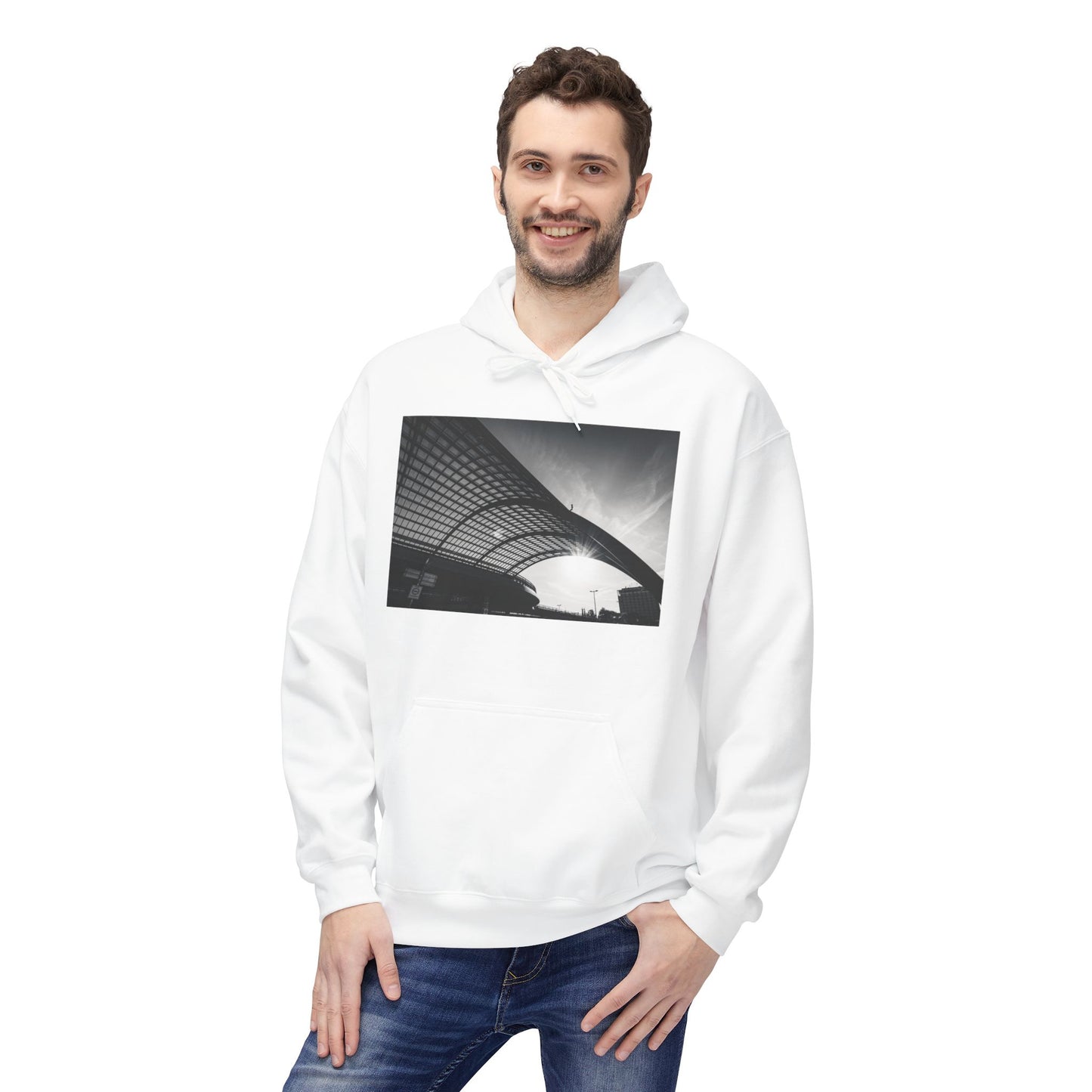 Amsterdam | Architectural Wave Monochrome Fleece Hoodie