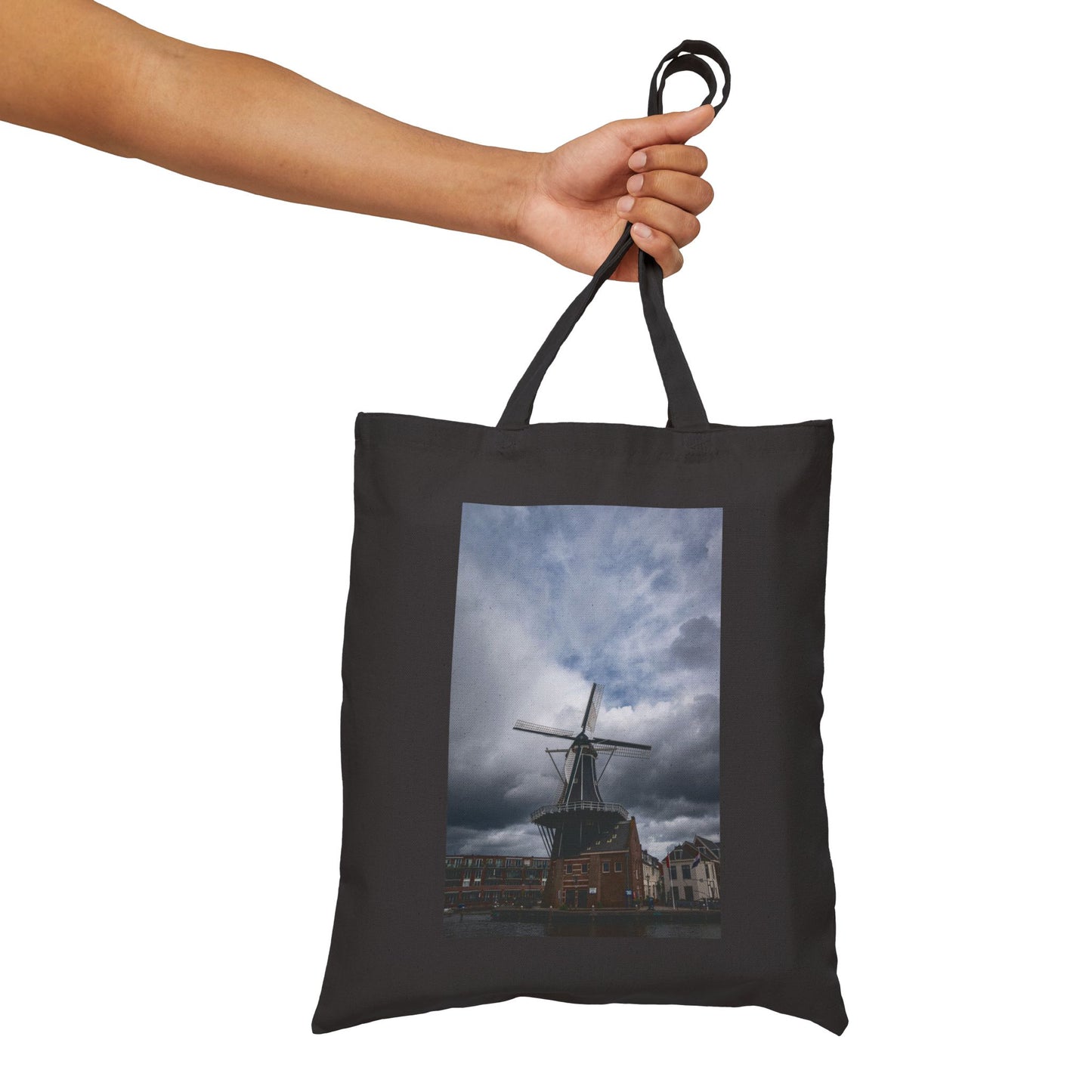 The Haarlem Windmill Cotton Canvas Tote Bag with Artistic Photographic Print