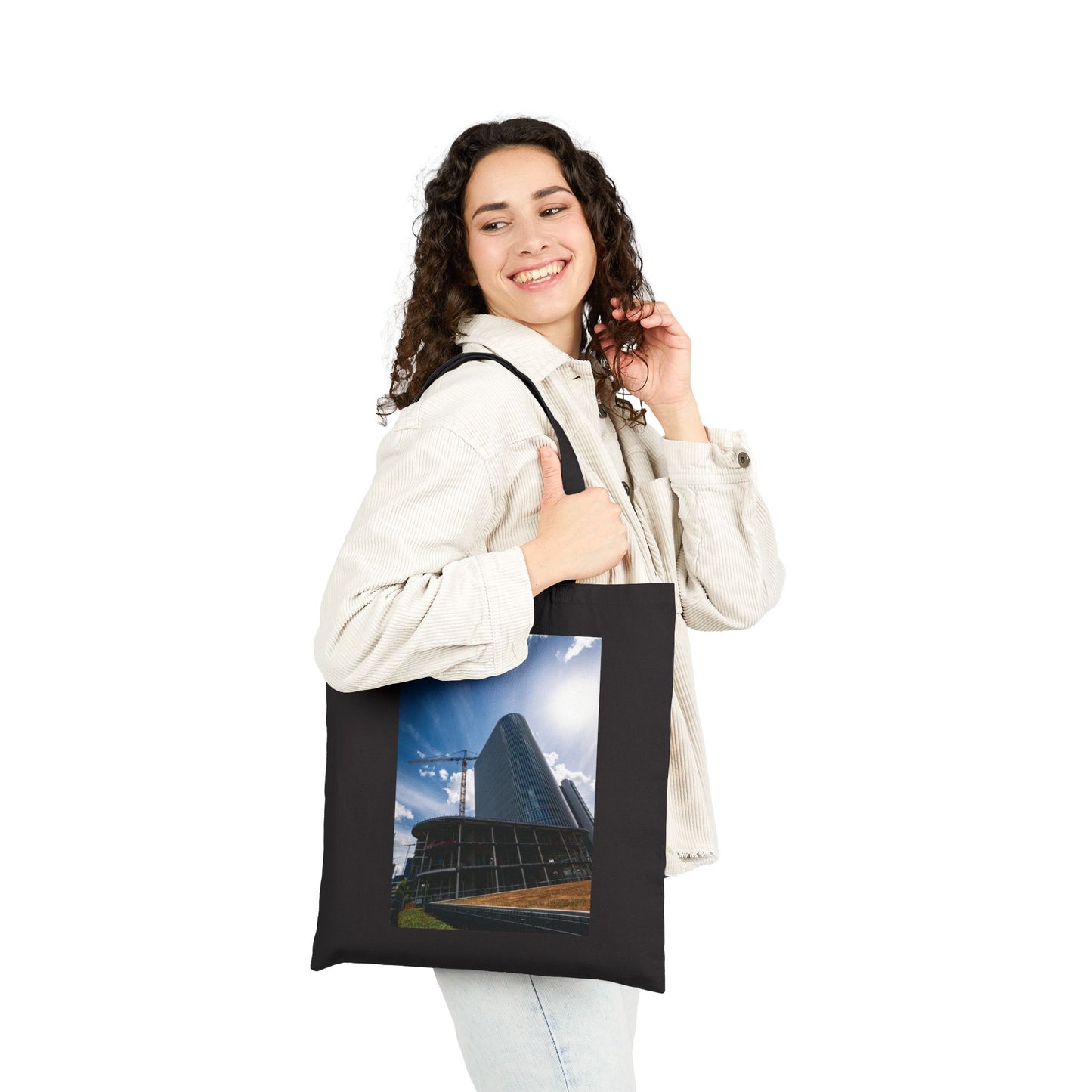 Urban Construction Amsterdam Bijlmer Cotton Canvas Tote Bag with Artistic Photographic Print