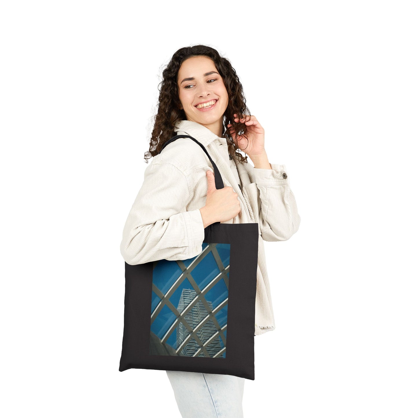 Azure Ascent The Hague Cotton Canvas Tote Bag with Artistic Photographic Print