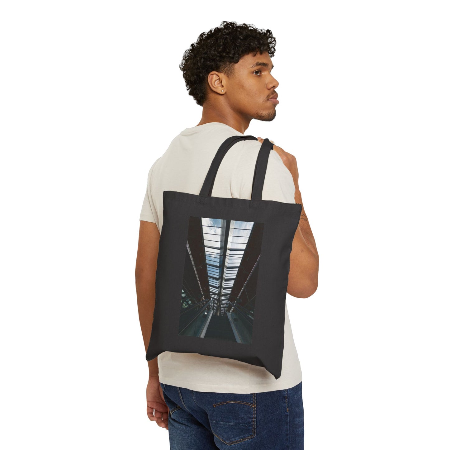 Azure Apex Amsterdam Bijlmer Cotton Canvas Tote Bag with Artistic Photographic Print