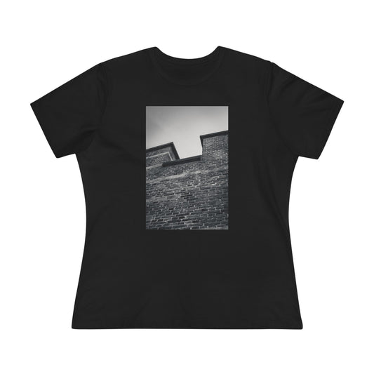 Abstract Angles Burcht Leiden Moody Woman's Tee | The Monochrome Moods Collection