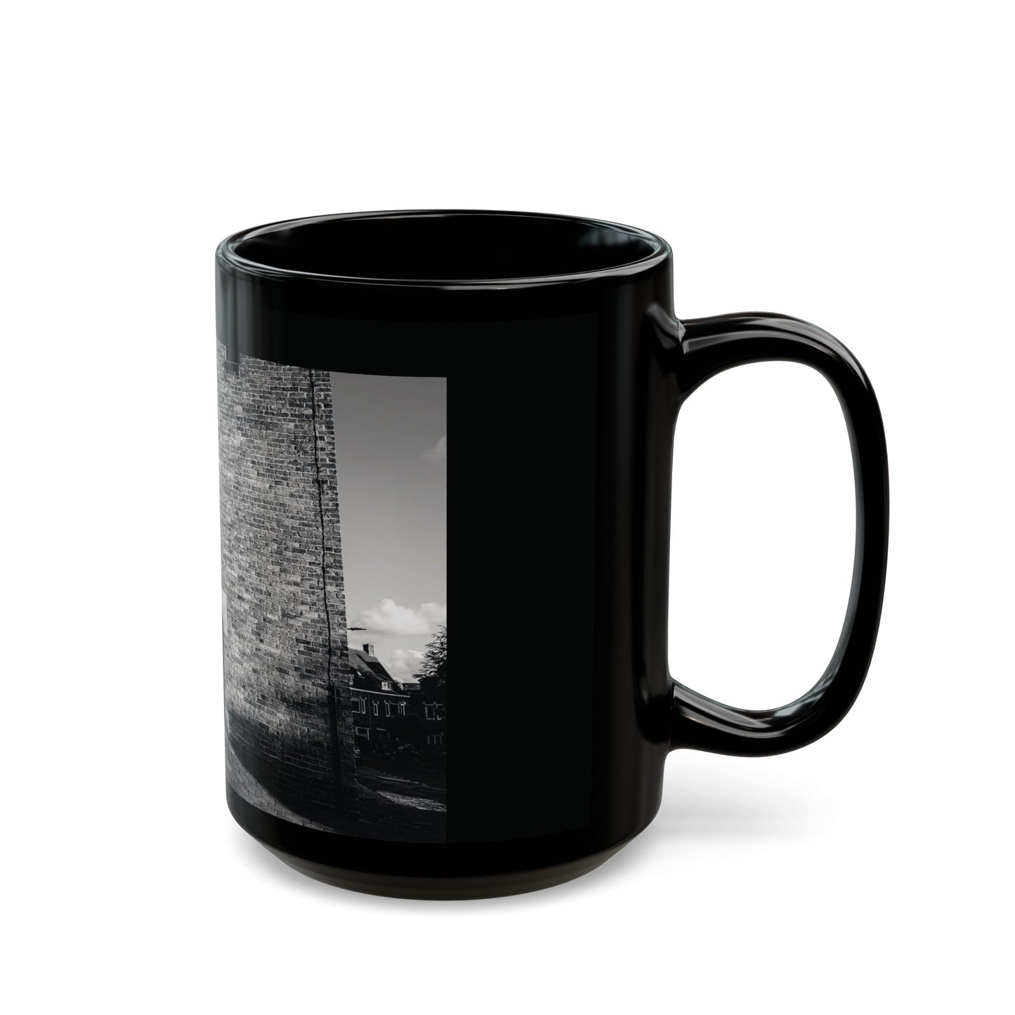 Monochrome Ancient Leiden Wall Ceramic Mug 11oz 15oz