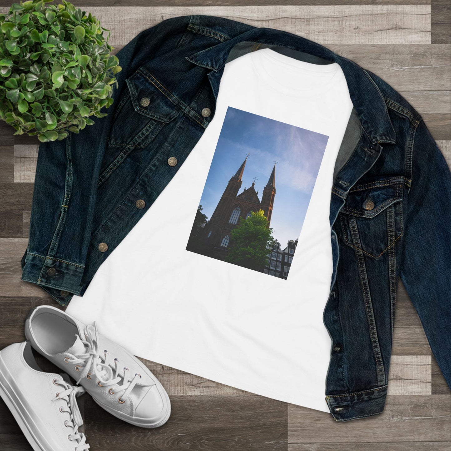 Sunset Silhouette Moody Amsterdam Woman's Tee | The Atmospheric Collection