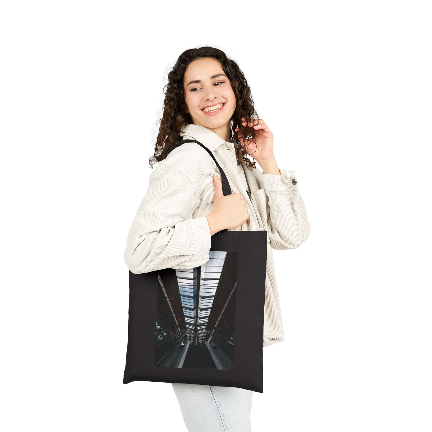 Azure Apex Amsterdam Bijlmer Cotton Canvas Tote Bag with Artistic Photographic Print