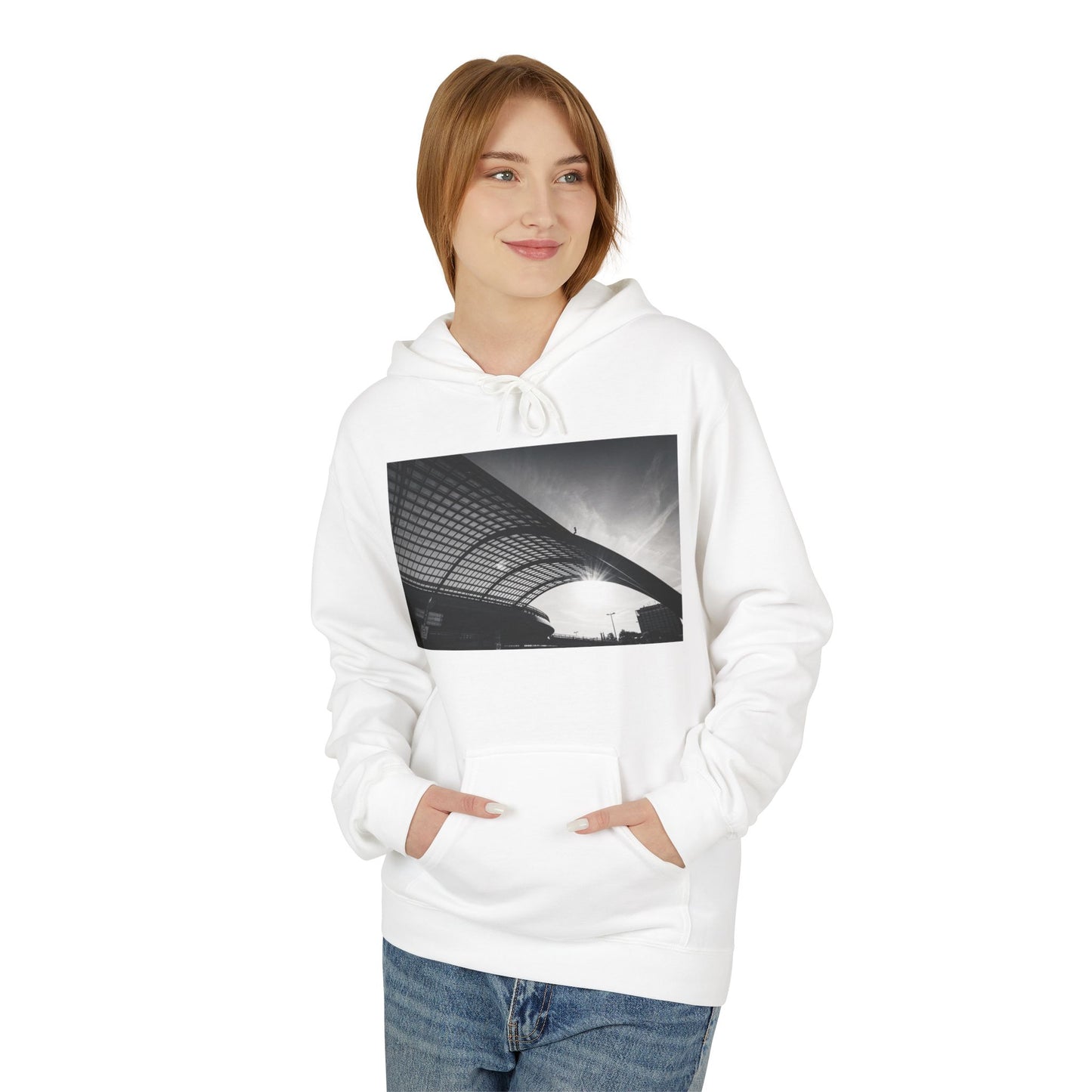 Amsterdam | Architectural Wave Monochrome Fleece Hoodie