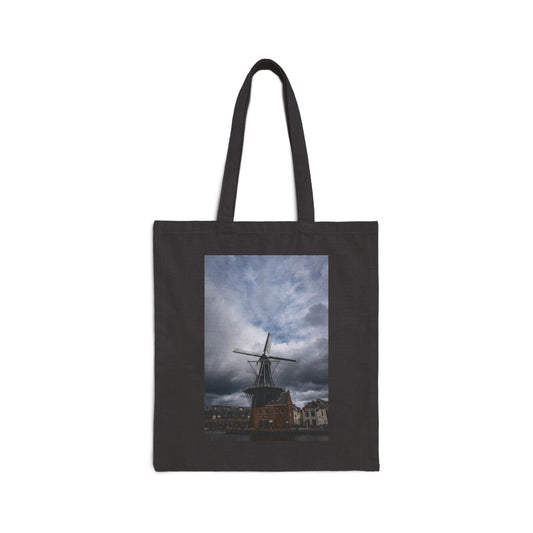 The Haarlem Windmill Cotton Canvas Tote Bag with Artistic Photographic Print
