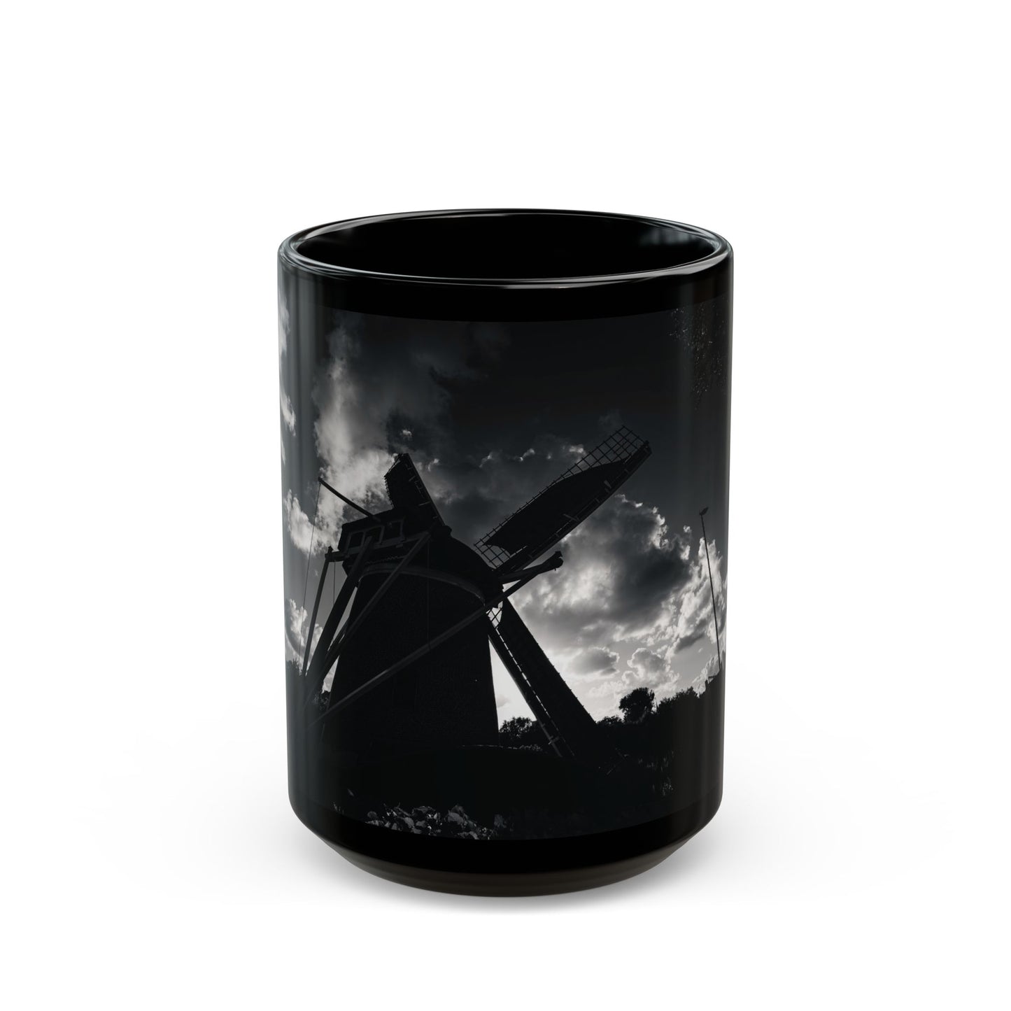 Monochrome Sky Leiden Windmill Ceramic Mug 11oz 15oz