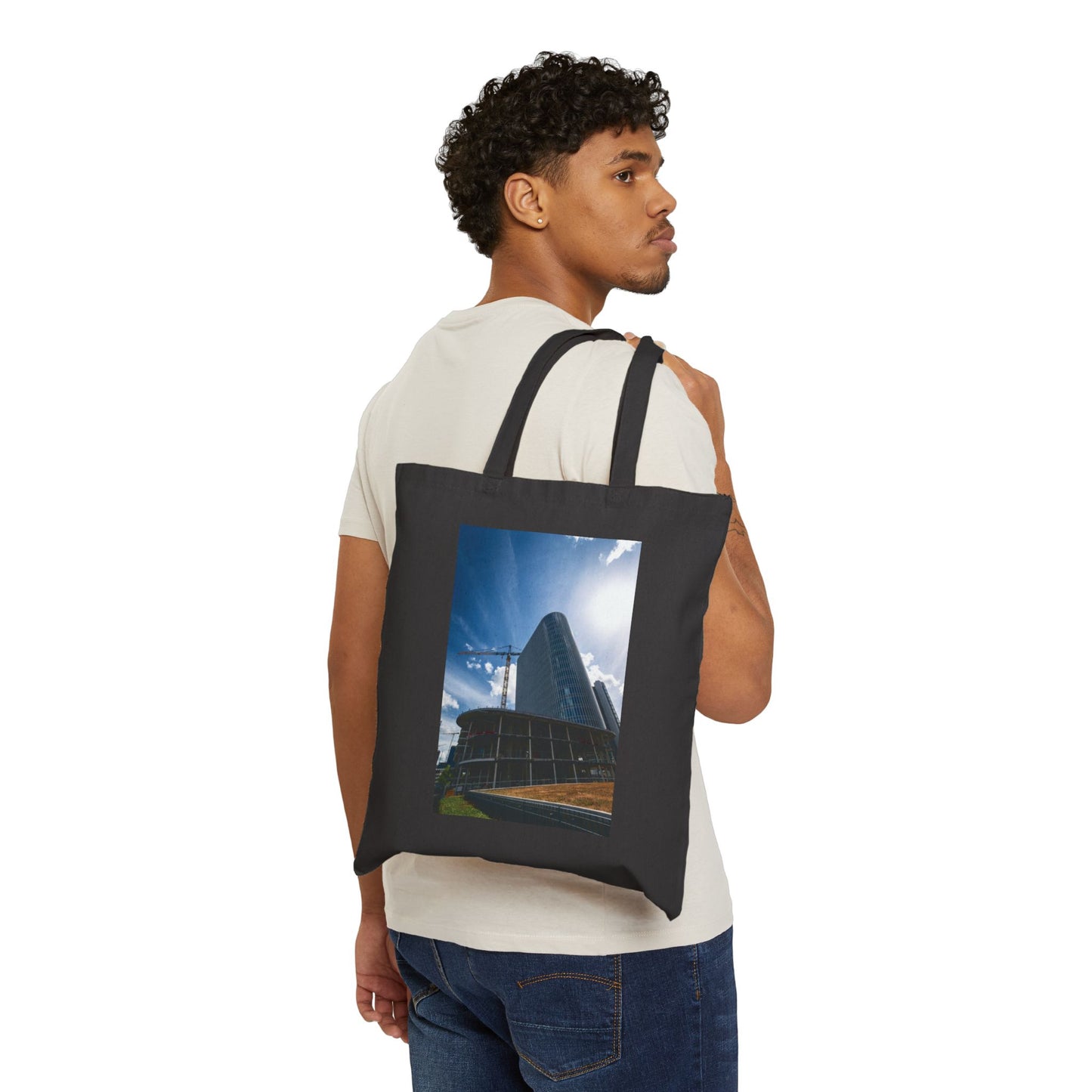 Urban Construction Amsterdam Bijlmer Cotton Canvas Tote Bag with Artistic Photographic Print