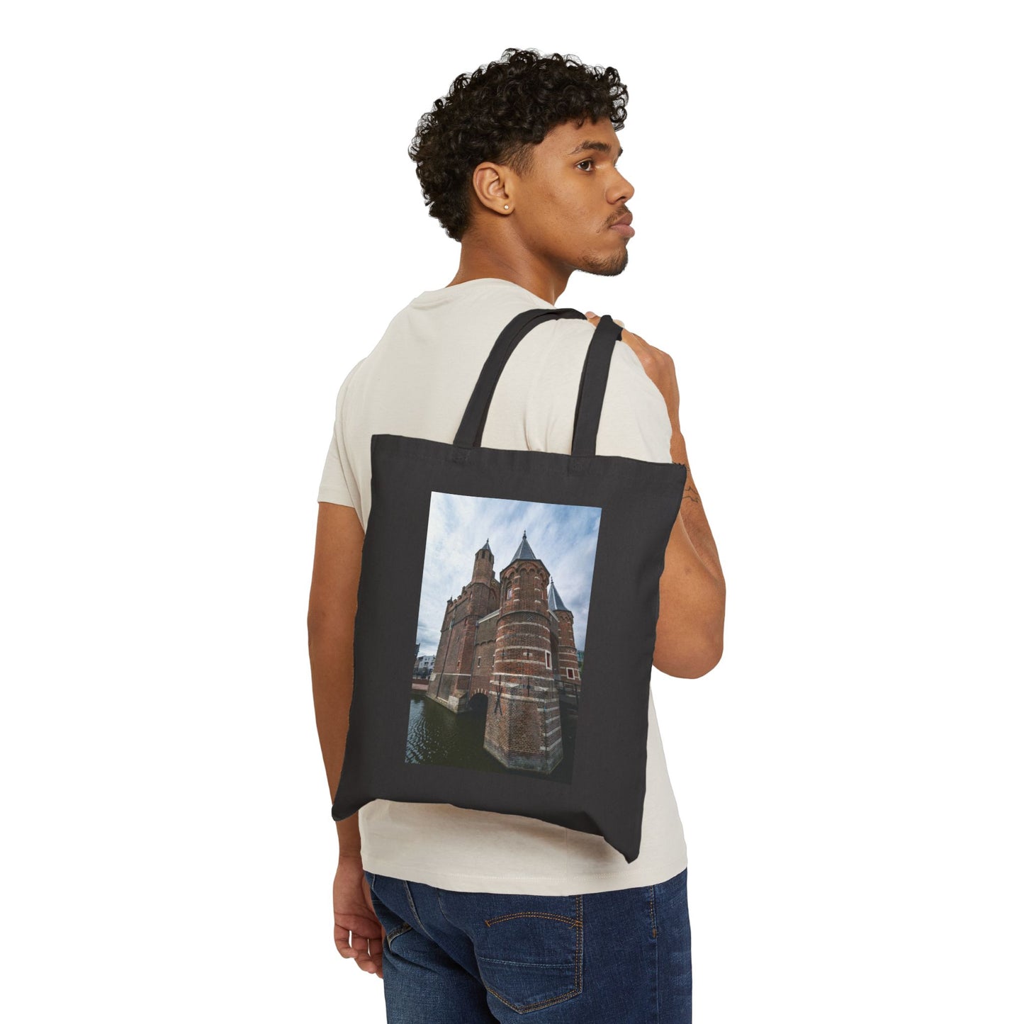 City Spire Haarlem Cotton Canvas Tote Bag with Artistic Photographic Print