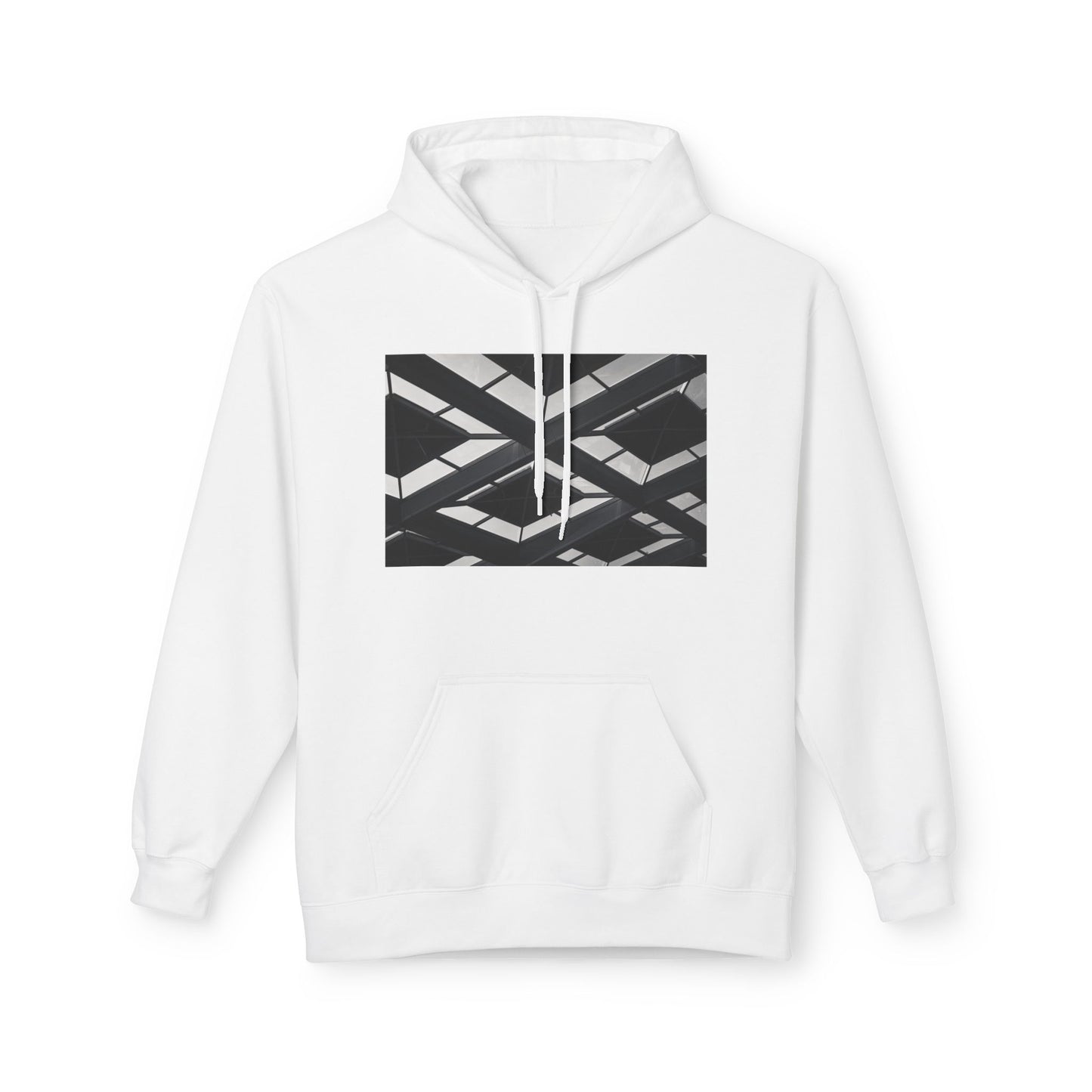 Structural Grid Monochrome The Hague Fleece Hoodie