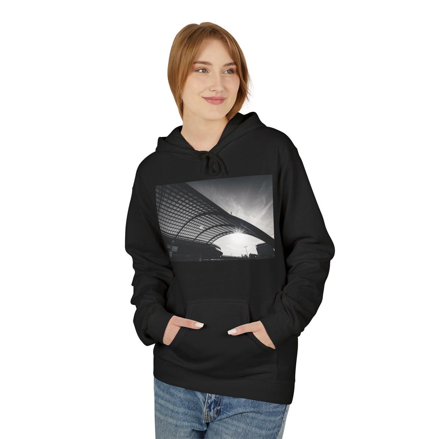 Amsterdam | Architectural Wave Monochrome Fleece Hoodie