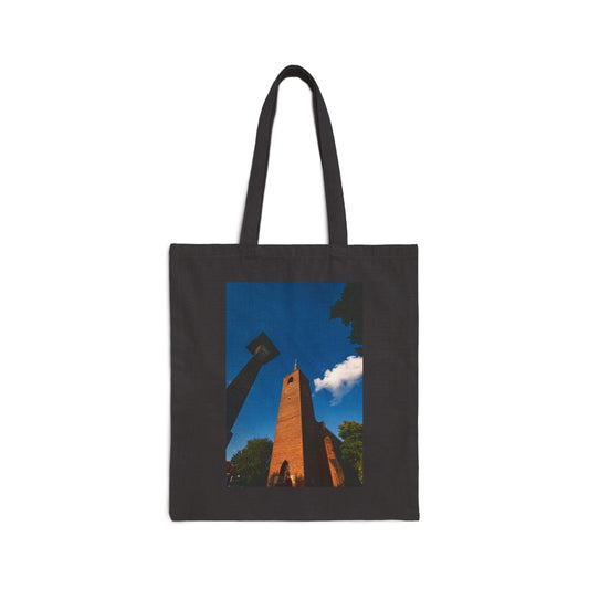 Leiden Steeple Cotton Canvas Tote Bag with Artistic Photographic Print
