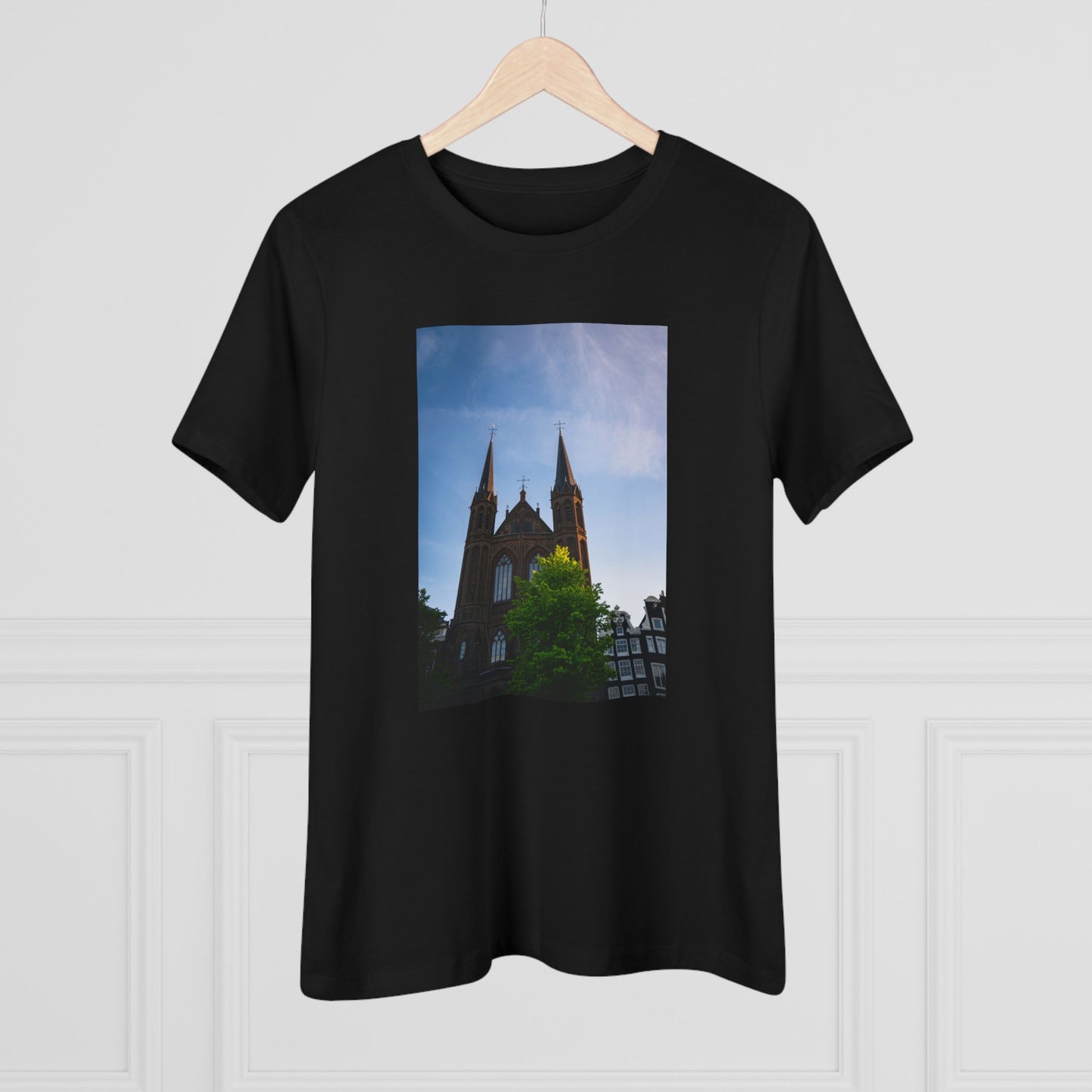 Sunset Silhouette Moody Amsterdam Woman's Tee | The Atmospheric Collection