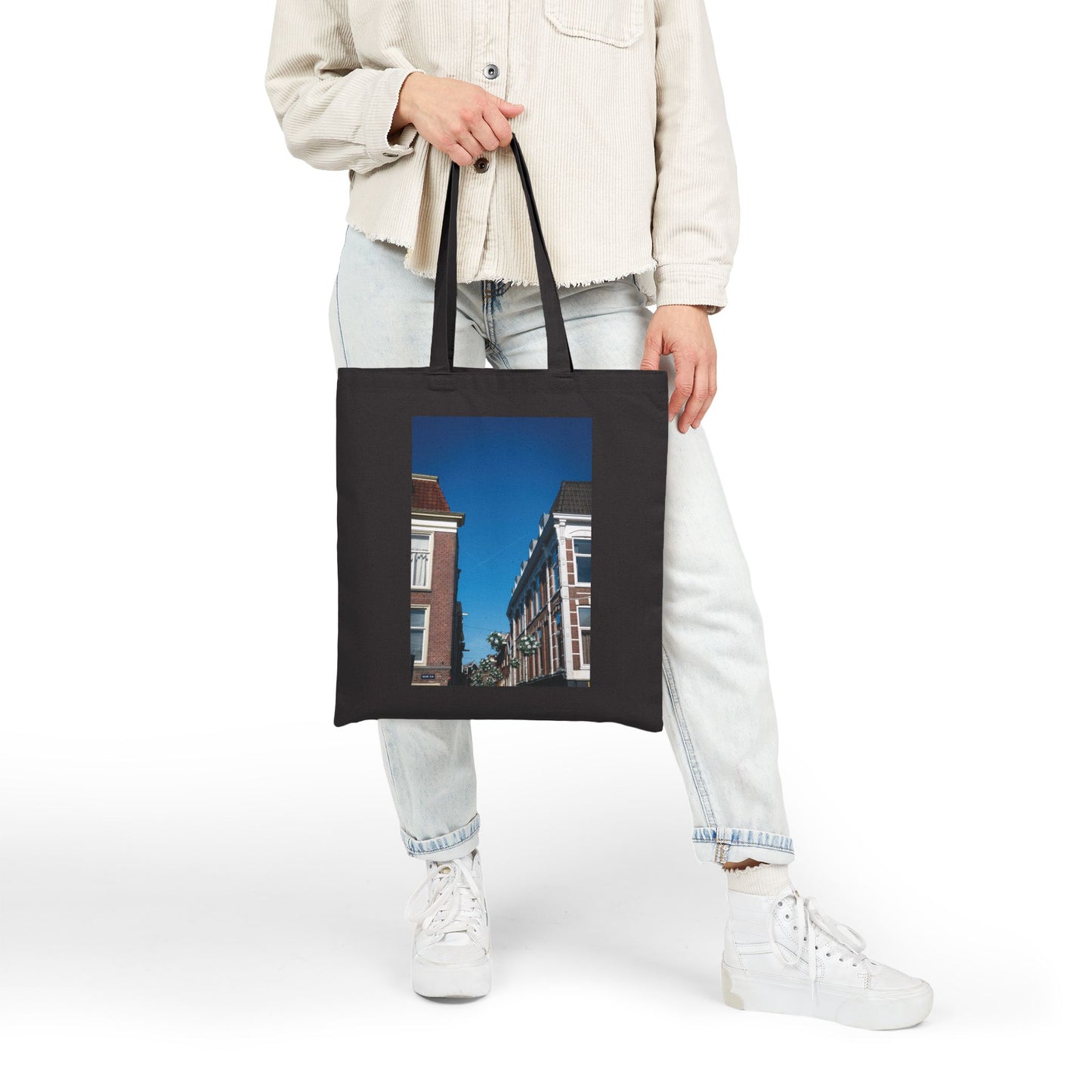 Leiden Skyward Cotton Canvas Tote Bag with Artistic Photographic Print