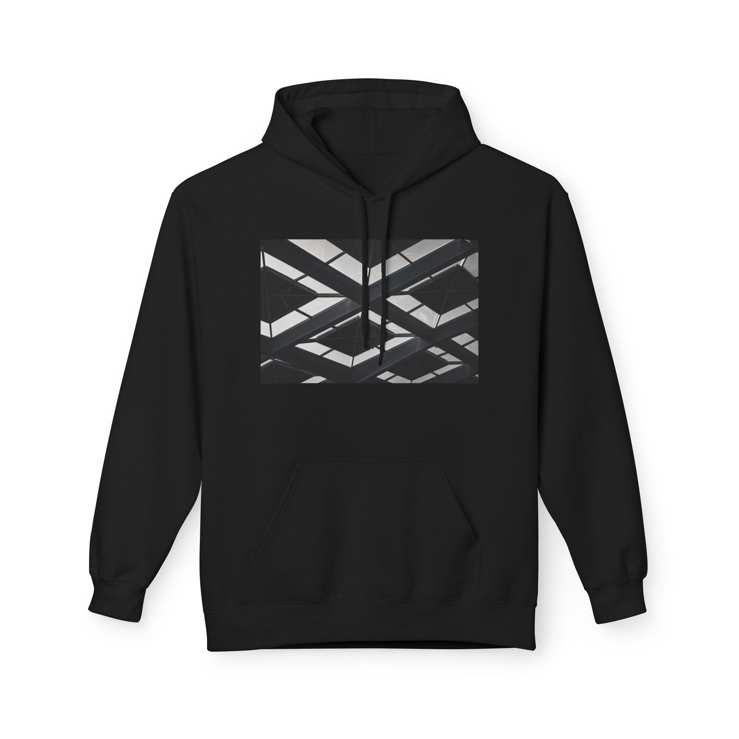 Structural Grid Monochrome The Hague Fleece Hoodie