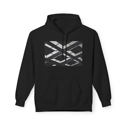 Structural Grid Monochrome The Hague Fleece Hoodie