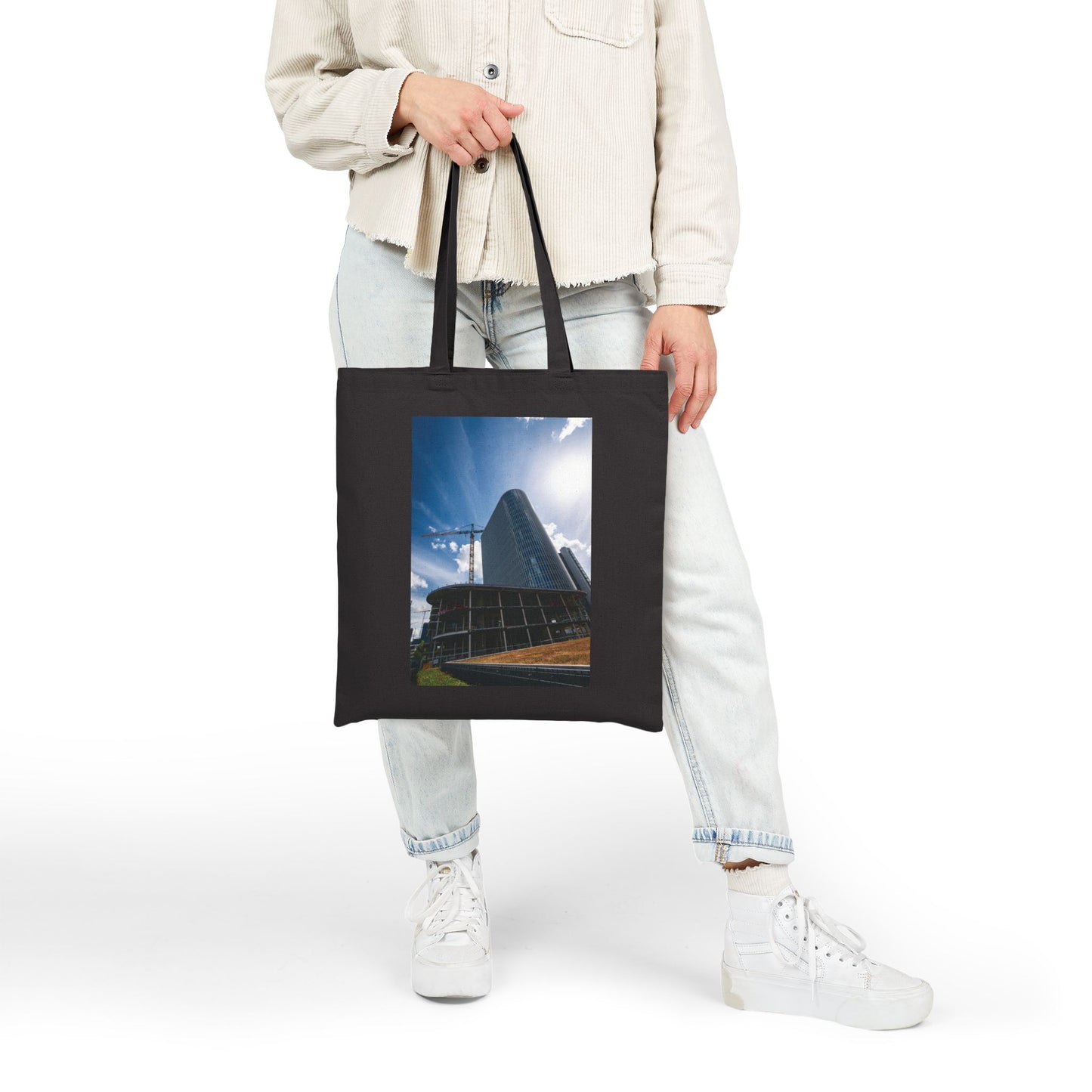 Urban Construction Amsterdam Bijlmer Cotton Canvas Tote Bag with Artistic Photographic Print