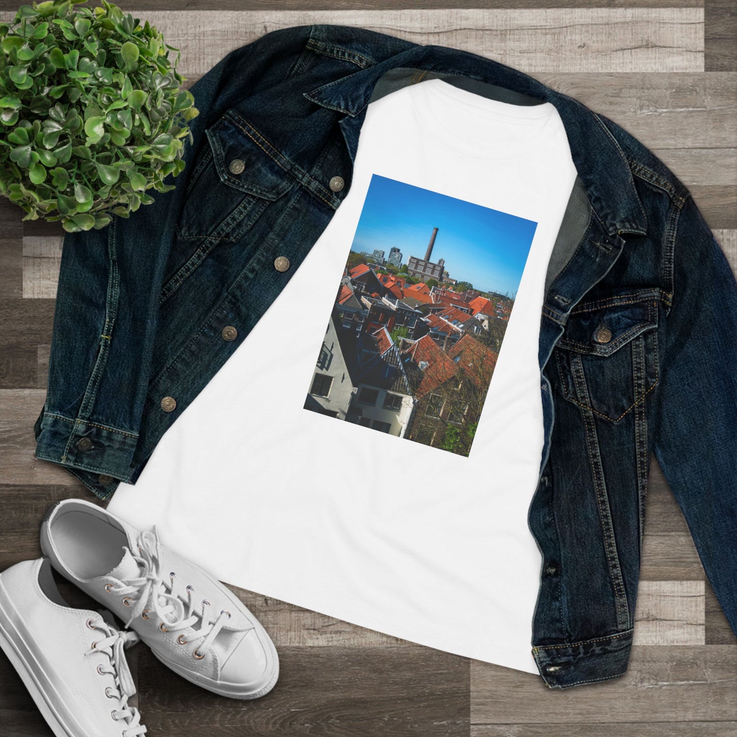 Leiden Rooftops the Burcht Leiden Woman's Tee | The StudioTJ Signature Collection