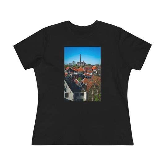 Leiden Rooftops the Burcht Leiden Woman's Tee | The StudioTJ Signature Collection
