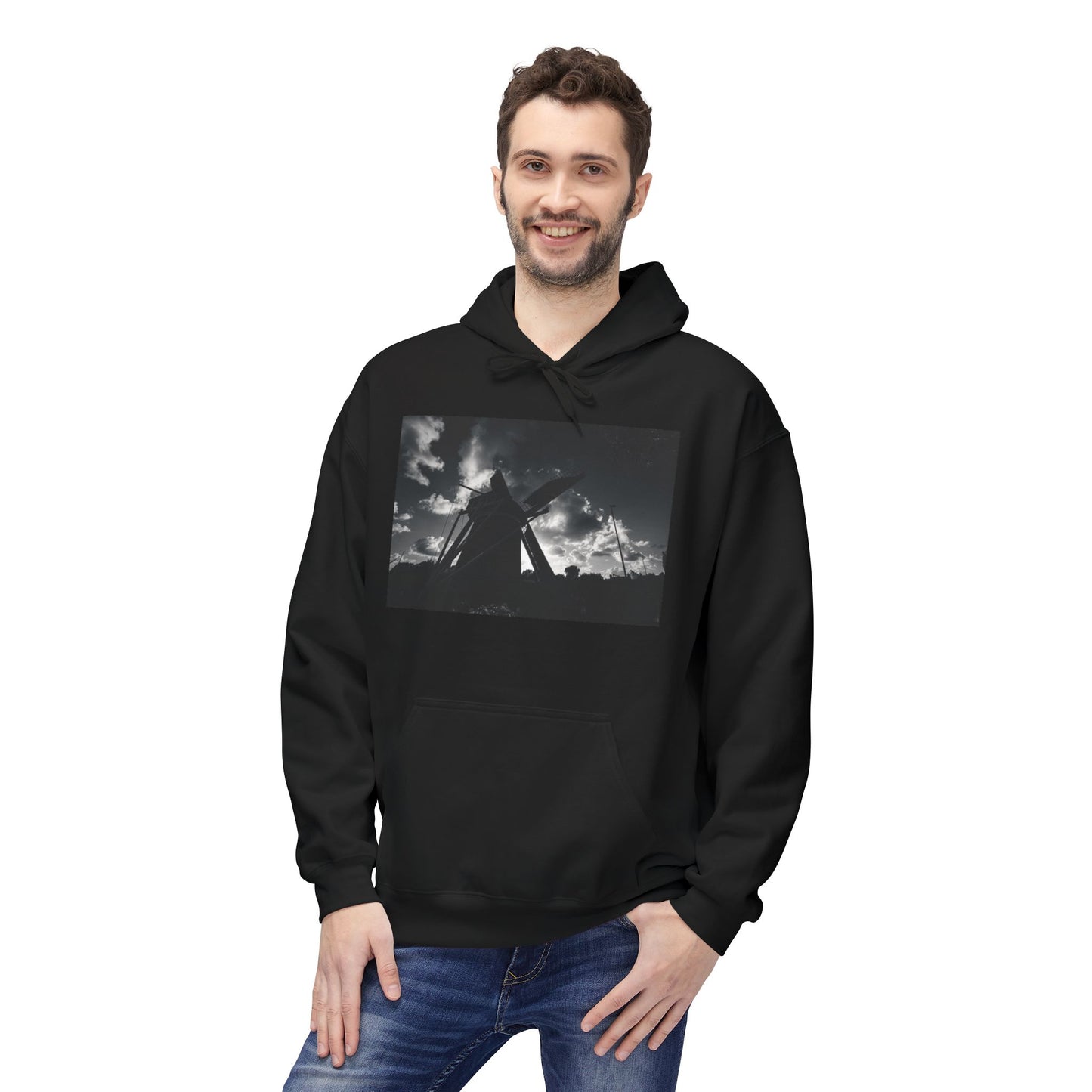 Monochrome Sky Leiden Windmill Fleece Hoodie