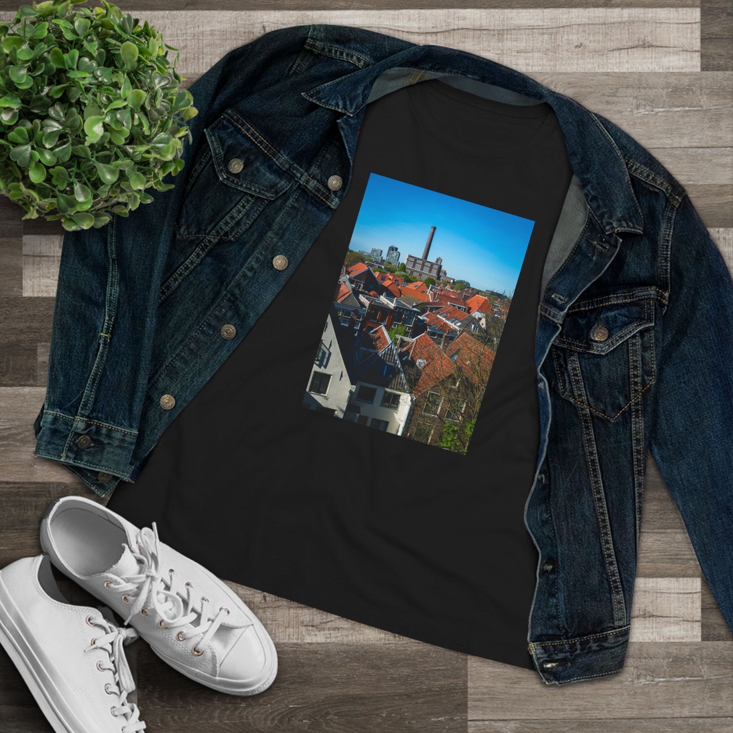 Leiden Rooftops the Burcht Leiden Woman's Tee | The StudioTJ Signature Collection