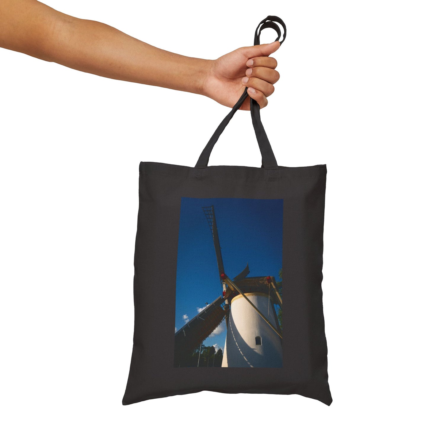 Leiden Windmill Cotton Canvas Tote Bag with Artistic Photographic Print