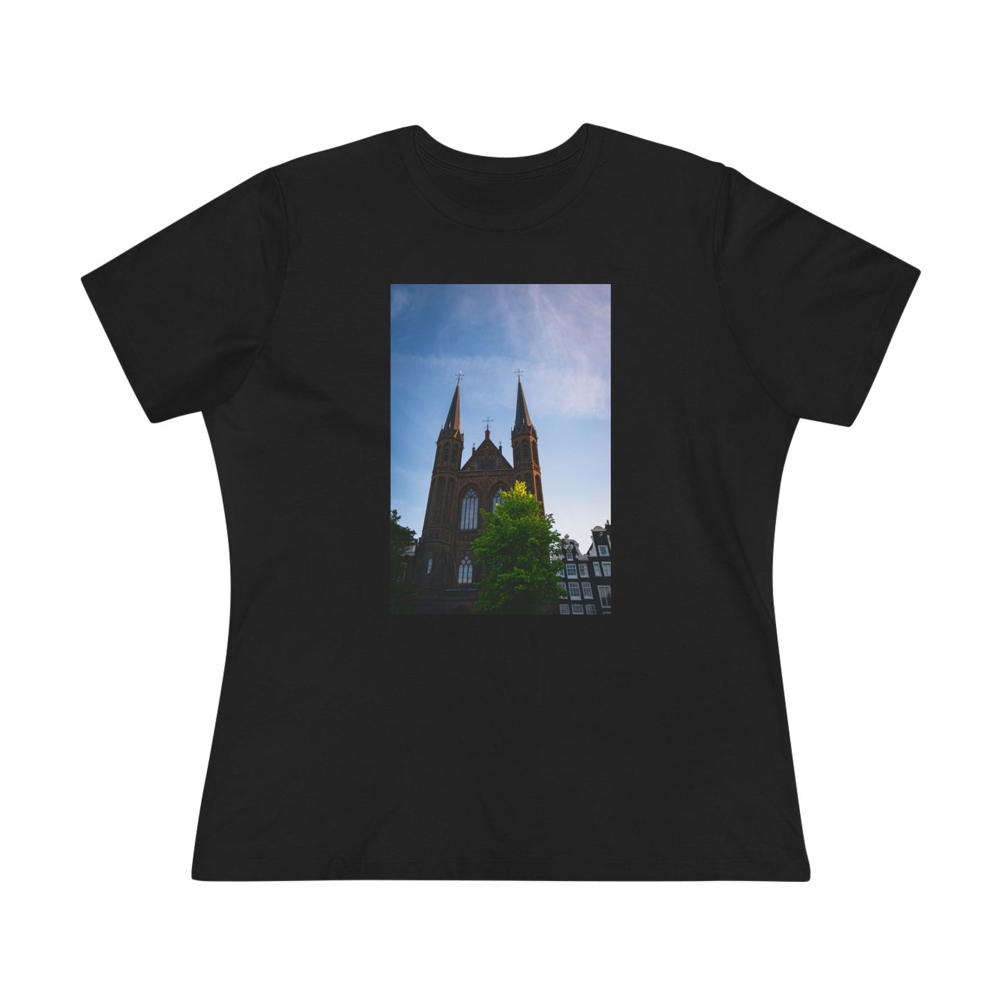 Sunset Silhouette Moody Amsterdam Woman's Tee | The Atmospheric Collection