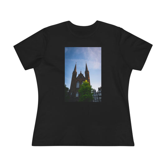 Sunset Silhouette Moody Amsterdam Woman's Tee | The Atmospheric Collection