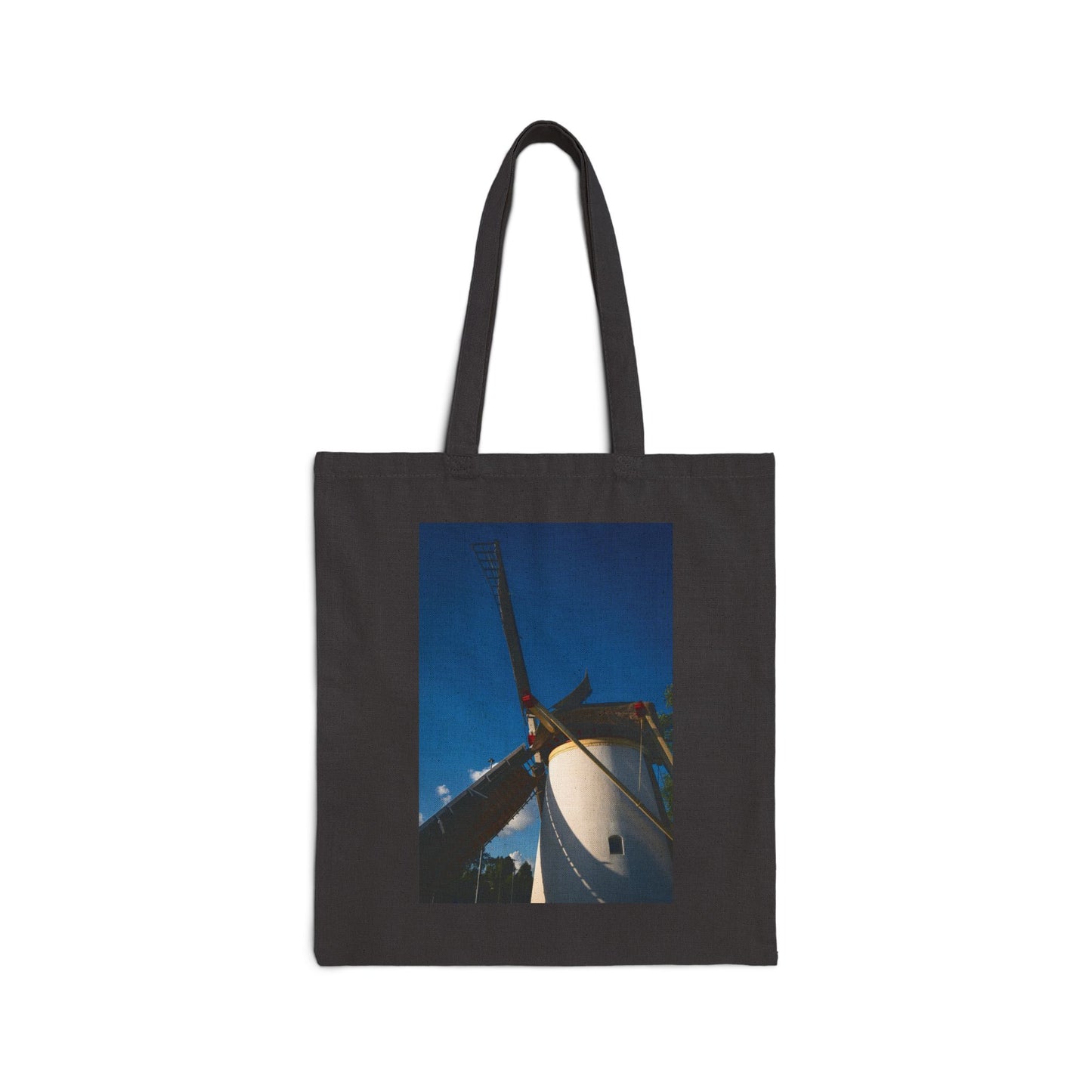 Leiden Windmill Cotton Canvas Tote Bag with Artistic Photographic Print