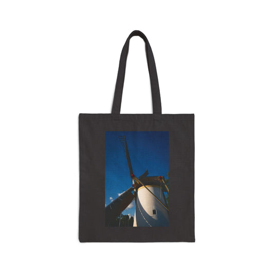 Leiden Windmill Cotton Canvas Tote Bag with Artistic Photographic Print